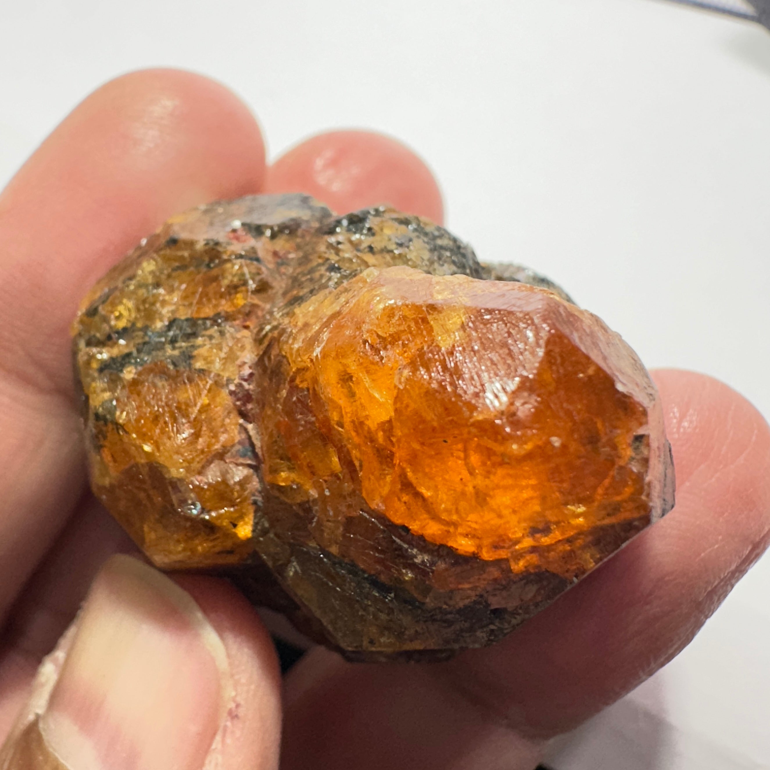 53.00gm Spessartite Garnet Crystal on Matrix, Loliondo, Tanzania, Untreated Unheated