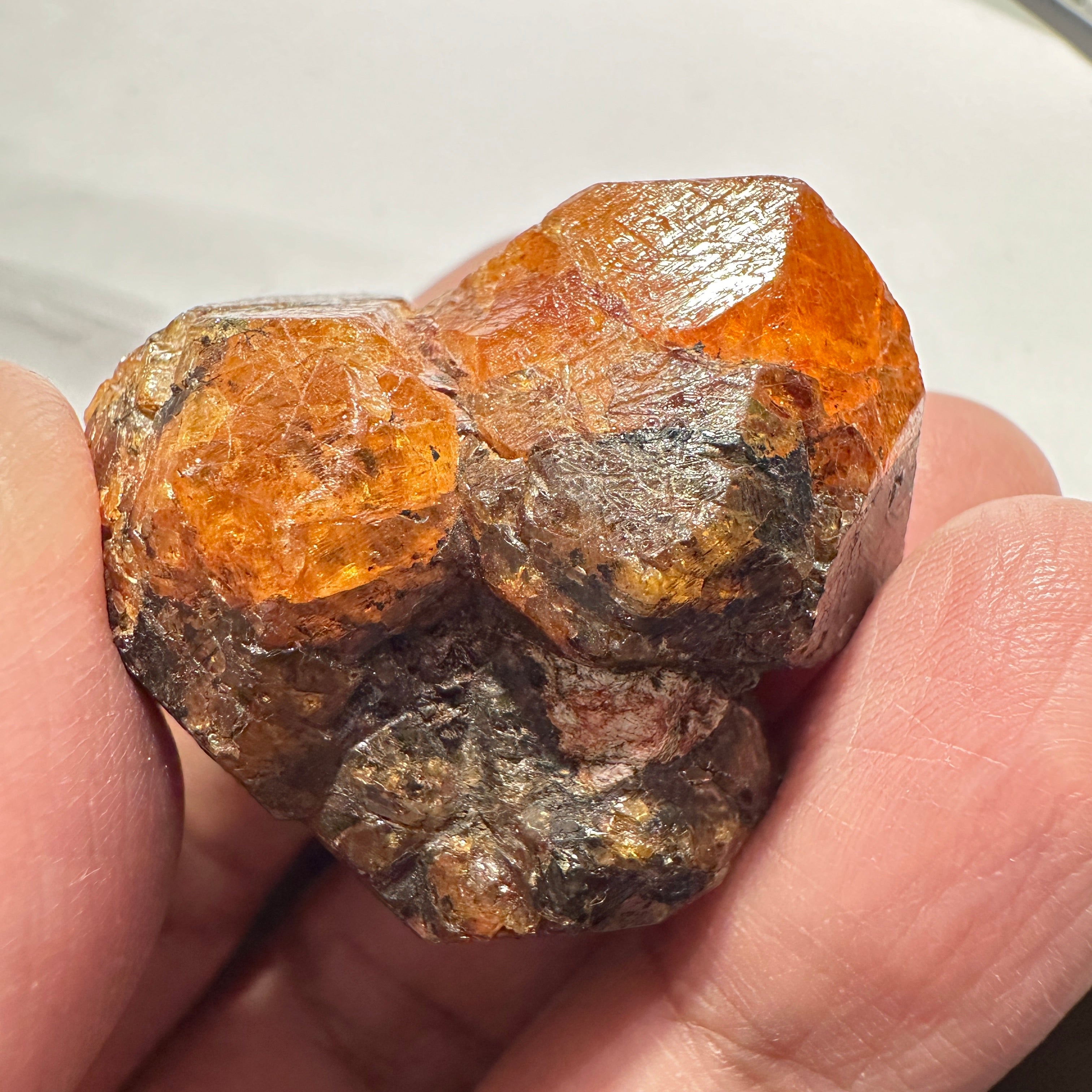 53.00gm Spessartite Garnet Crystal on Matrix, Loliondo, Tanzania, Untreated Unheated