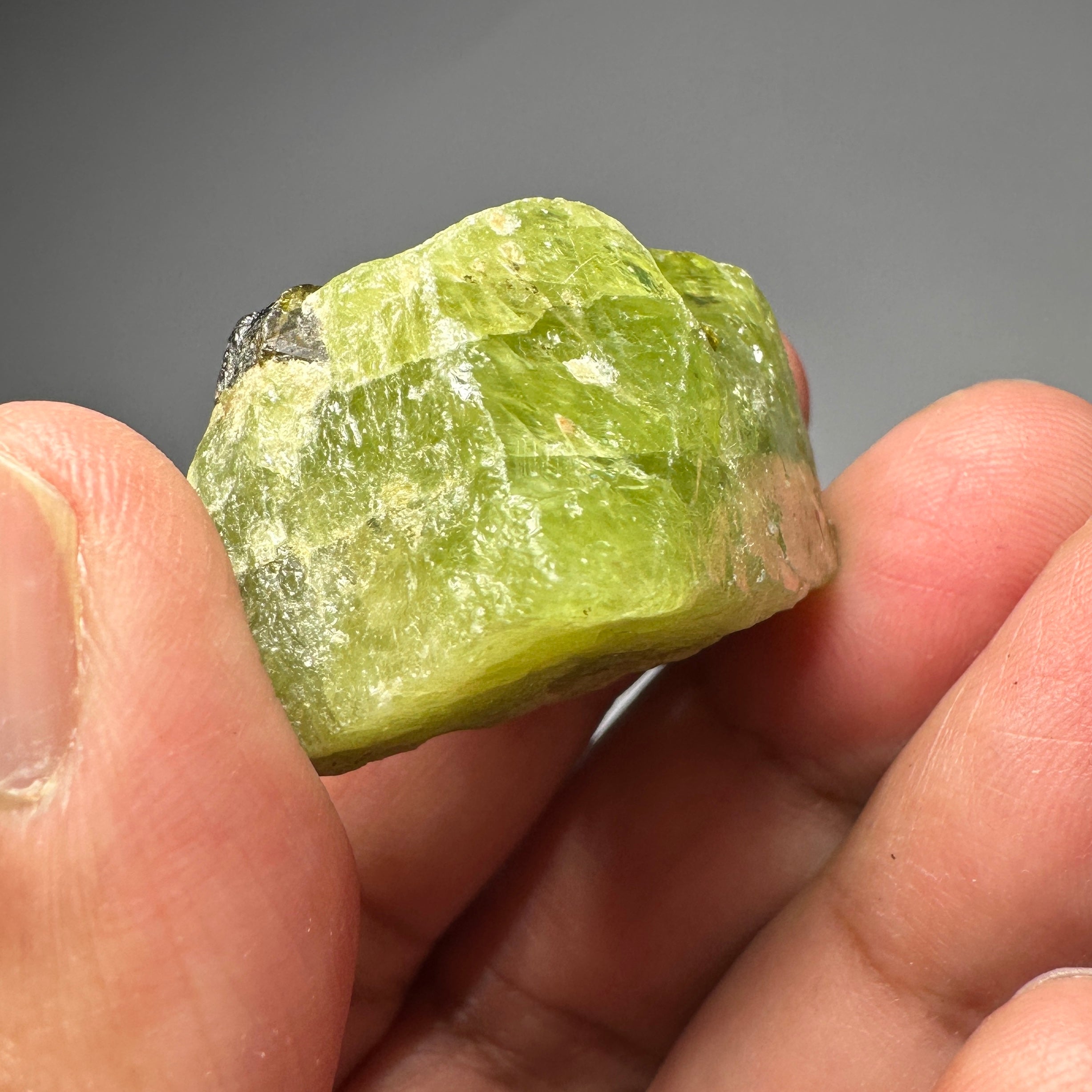 154.84ct Tsavorite crystal with Tourmaline, Merelani, Tanzania, Untreated Unheated