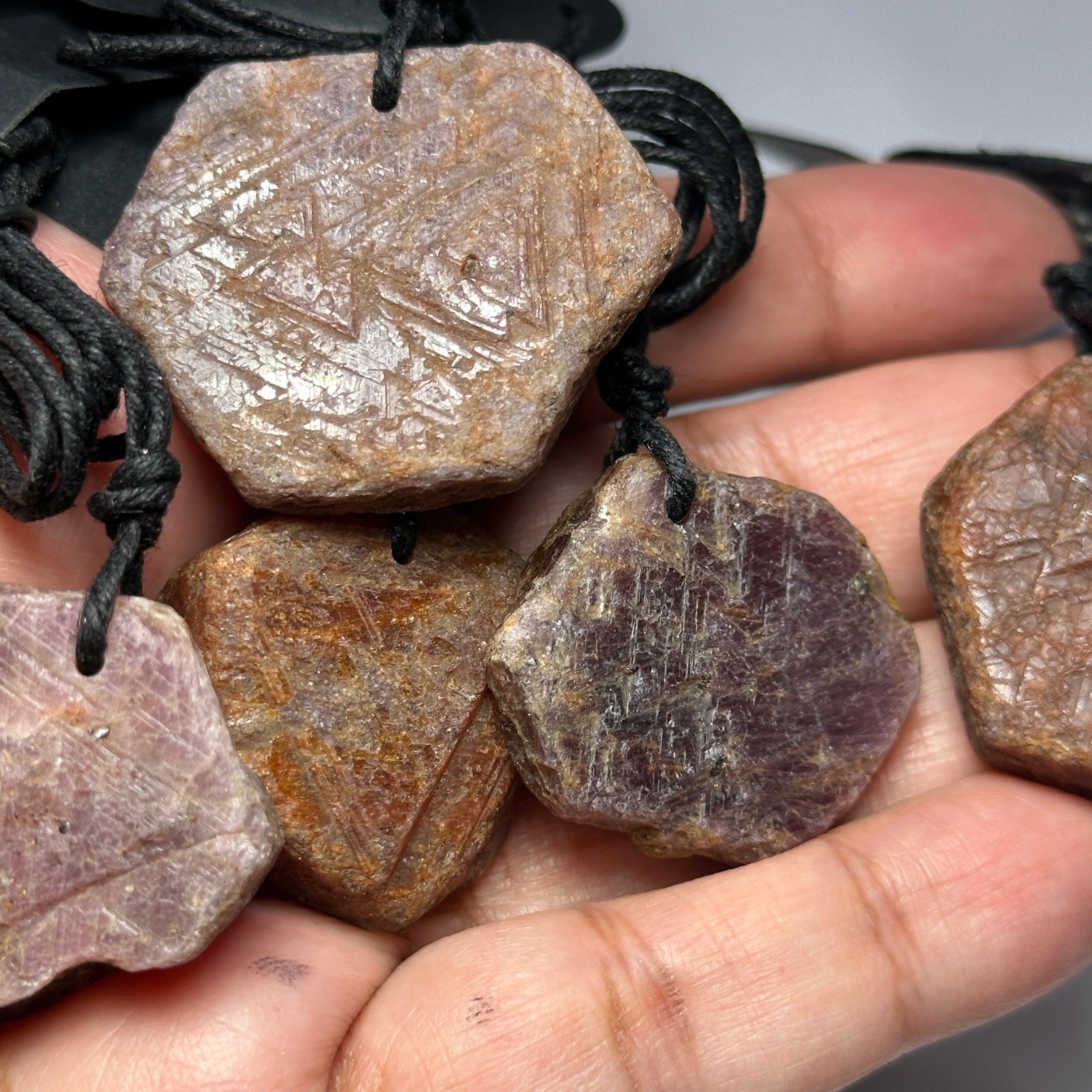 5 pcs Tanzanian Ruby / Sapphire Crystal Record Keepers pendants lot. Price is for all 5