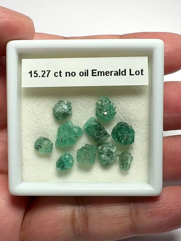 15.27ct Emerald Crystals Lot, No Oil, Untreated, Unheated, Tanzania, good for setting as is