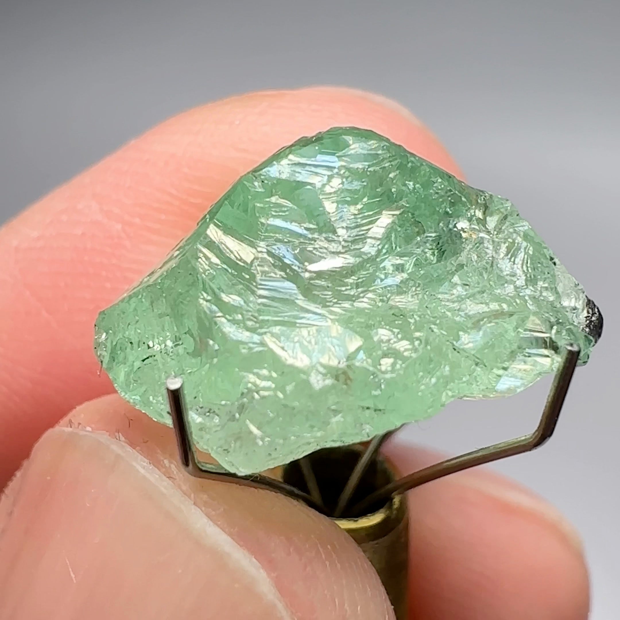 12.49ct Tsavorite Crystal Facetable Portions Inside/ also good for a cab, probably needs to be split in two, Tanzania, Untreated Unheated