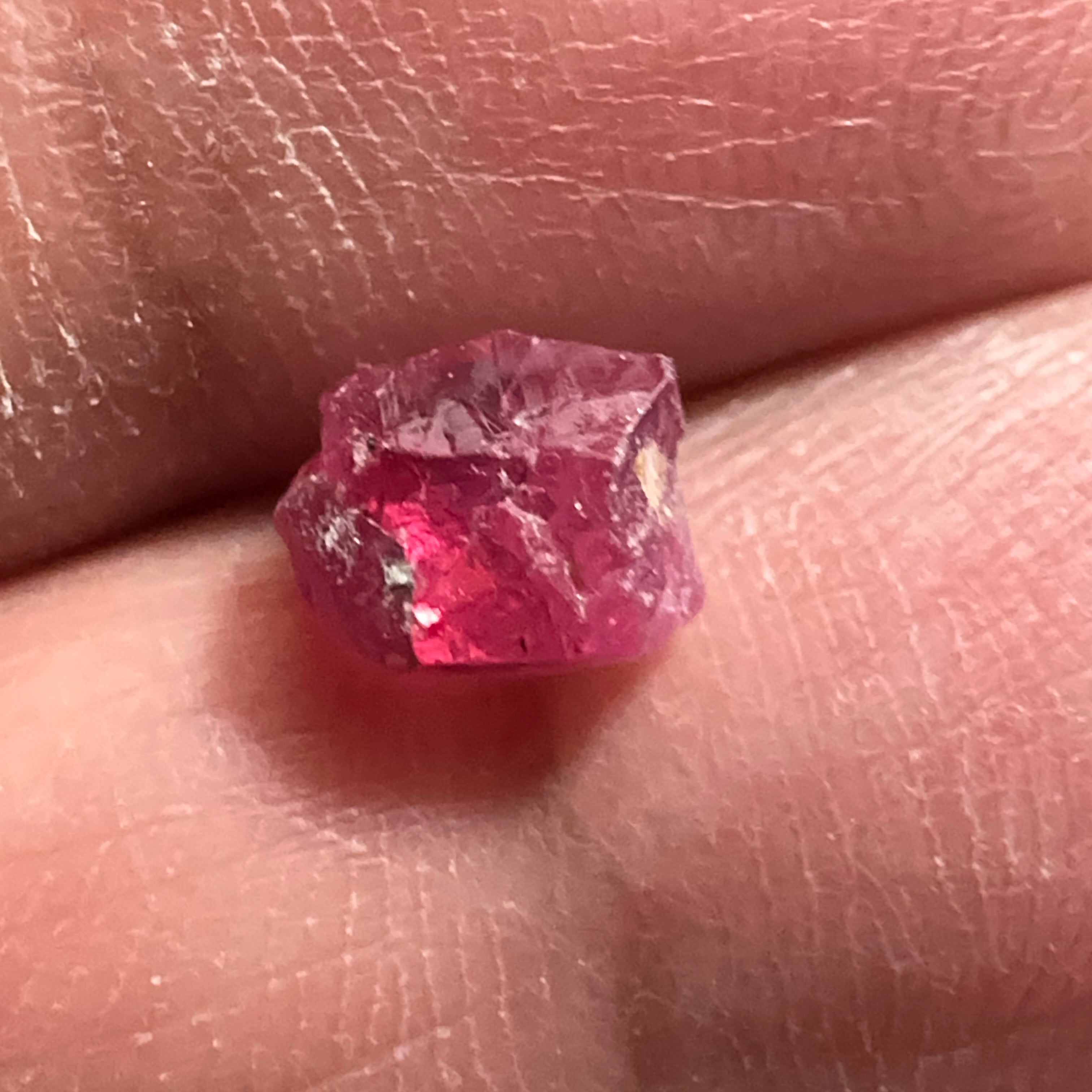 1.74ct Winza Sapphire Crystal, slightly included stone, good for specimen, does have a faceting portion but small, Tanzania, Untreated, Unheated