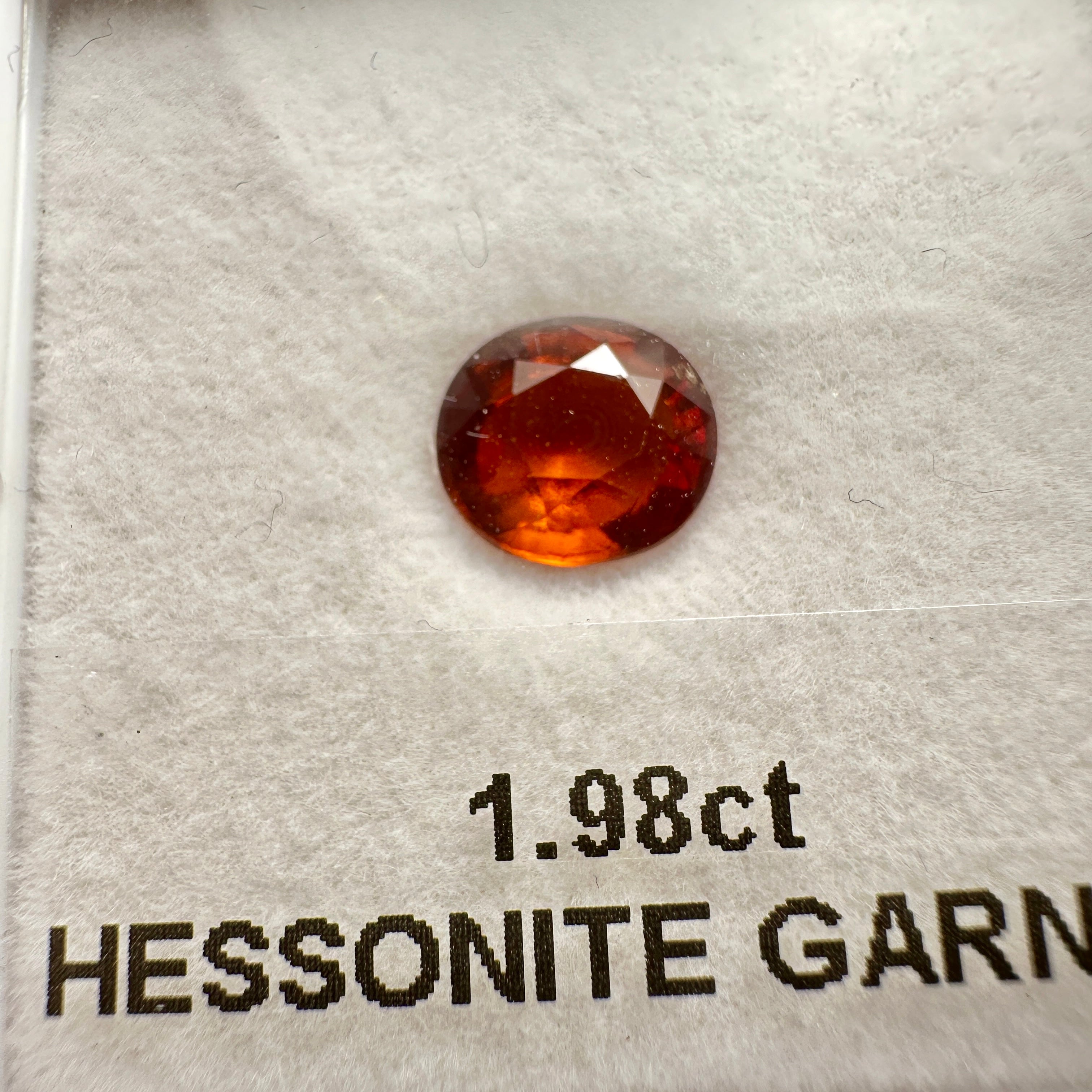 1.98ct Hessonite Garnet, Untreated Unheated, native cut