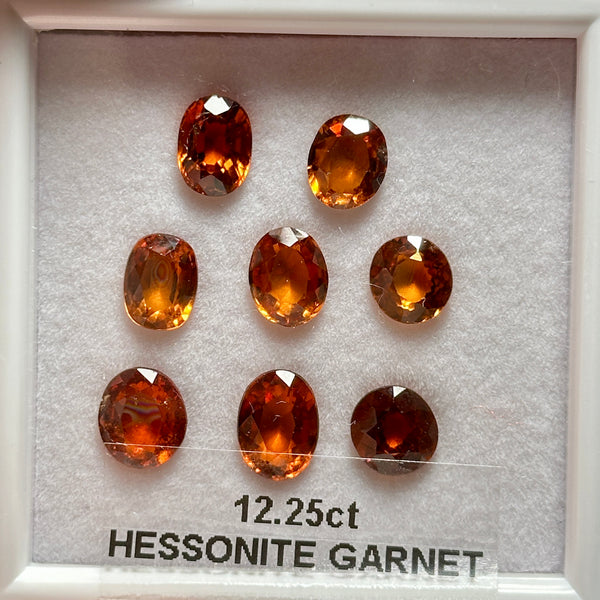 12.25ct Hessonite Garnet Lot, Untreated Unheated, native cut