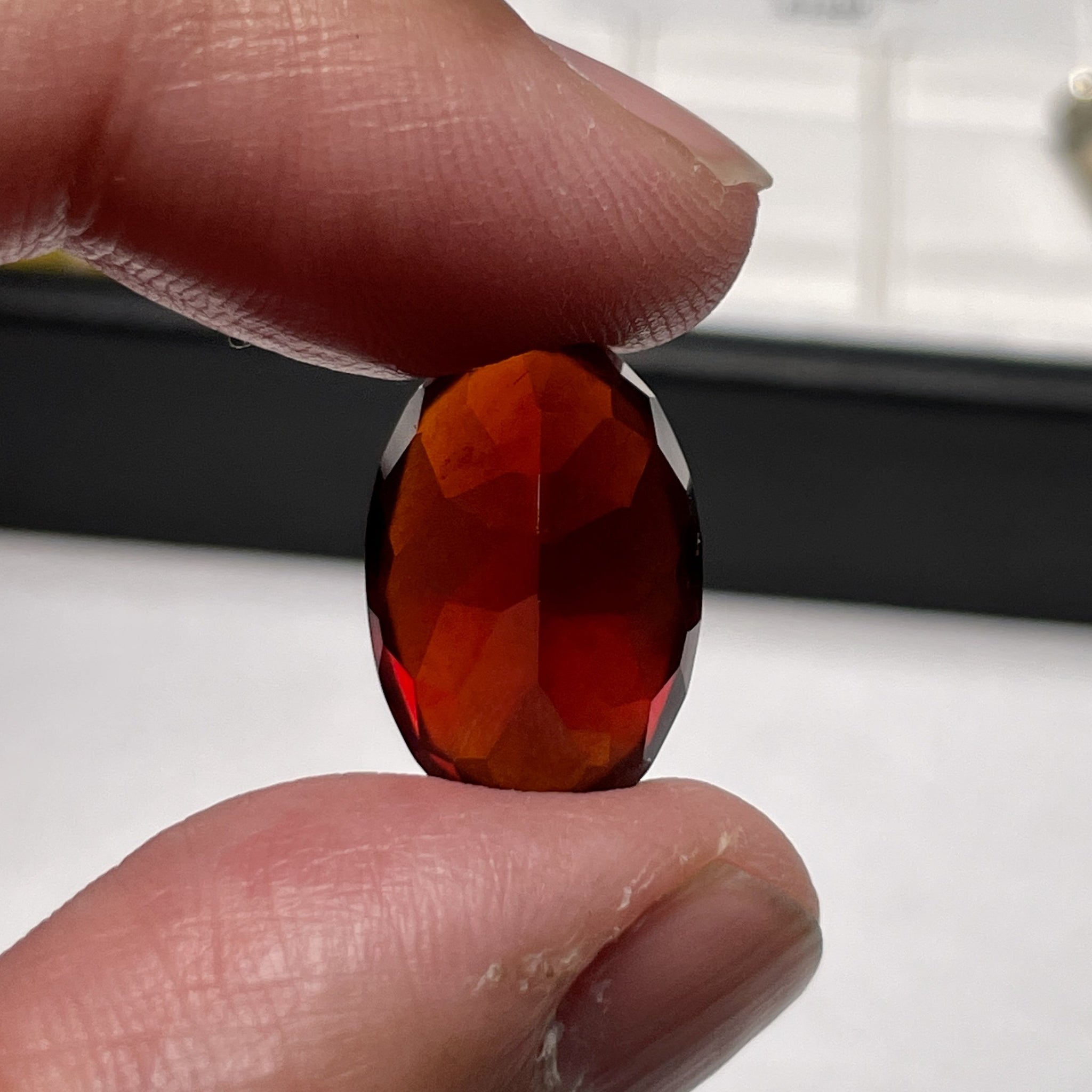17.07Ct Hessonite Garnet Tanzania Untreated Unheated. 18 X 11.8 8.9 Mm. Use Either Side.