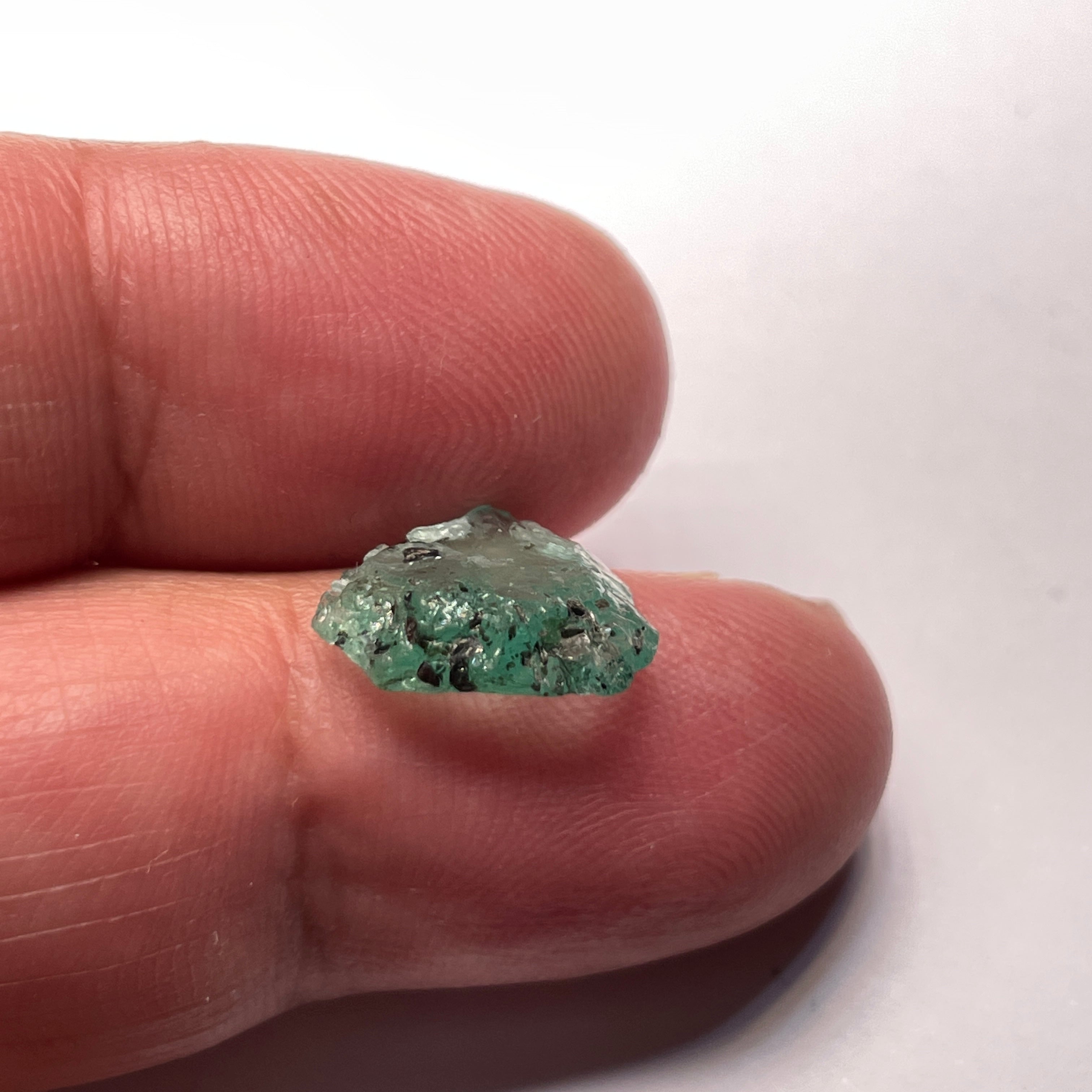 3.19Ct Emerald Tanzania Untreated Unheated No Oil Very Flat But Excellent For A Collection Or Set In