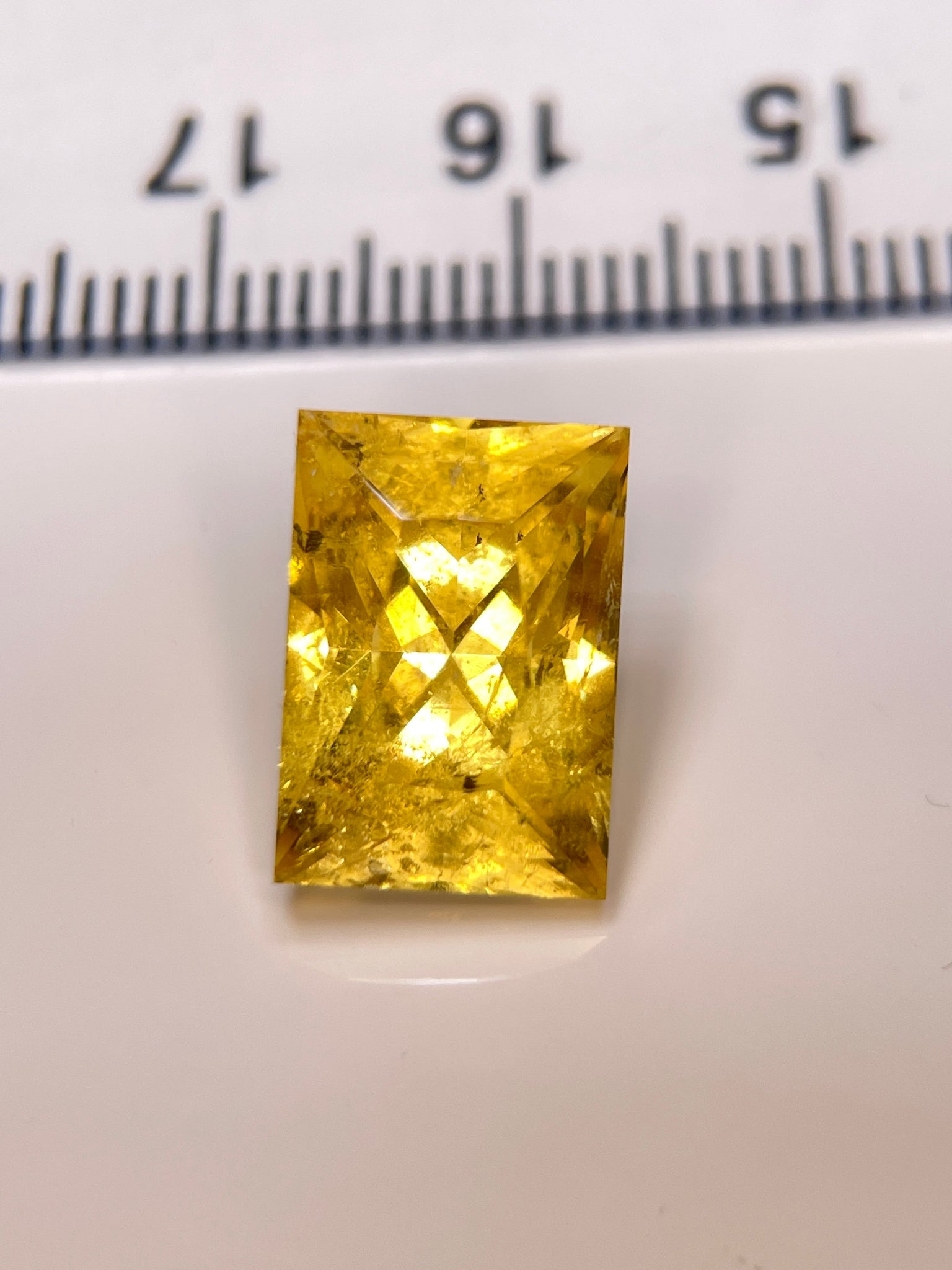 8.035Ct Vivid Intense Yellow Golden Danburite Tanzania Untreated Unheated. Slightly Included. Super