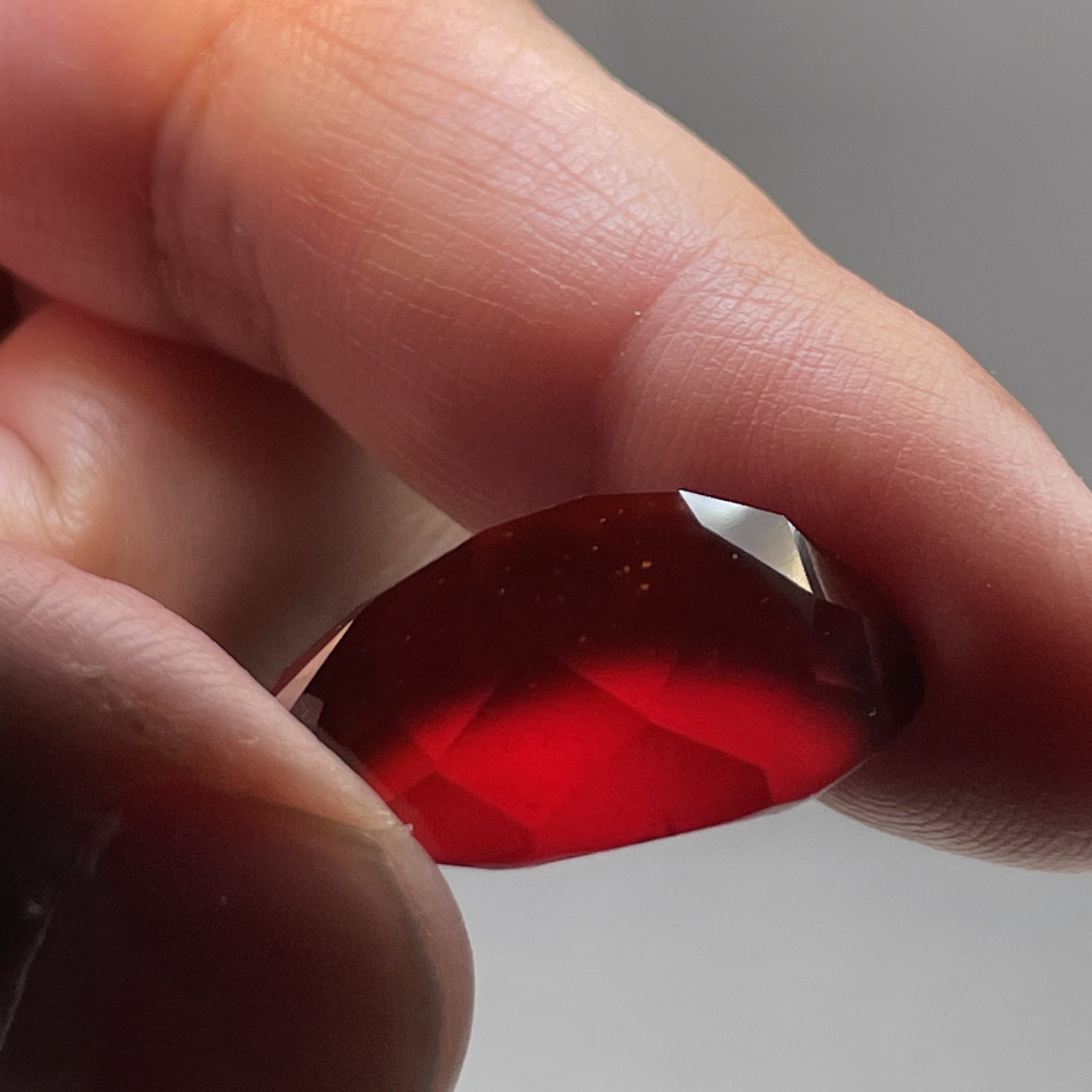 36.49Ct Hessonite Garnet Tanzania Untreated Unheated. 25.2X 14.6 X 11 Mm Use Either Side.