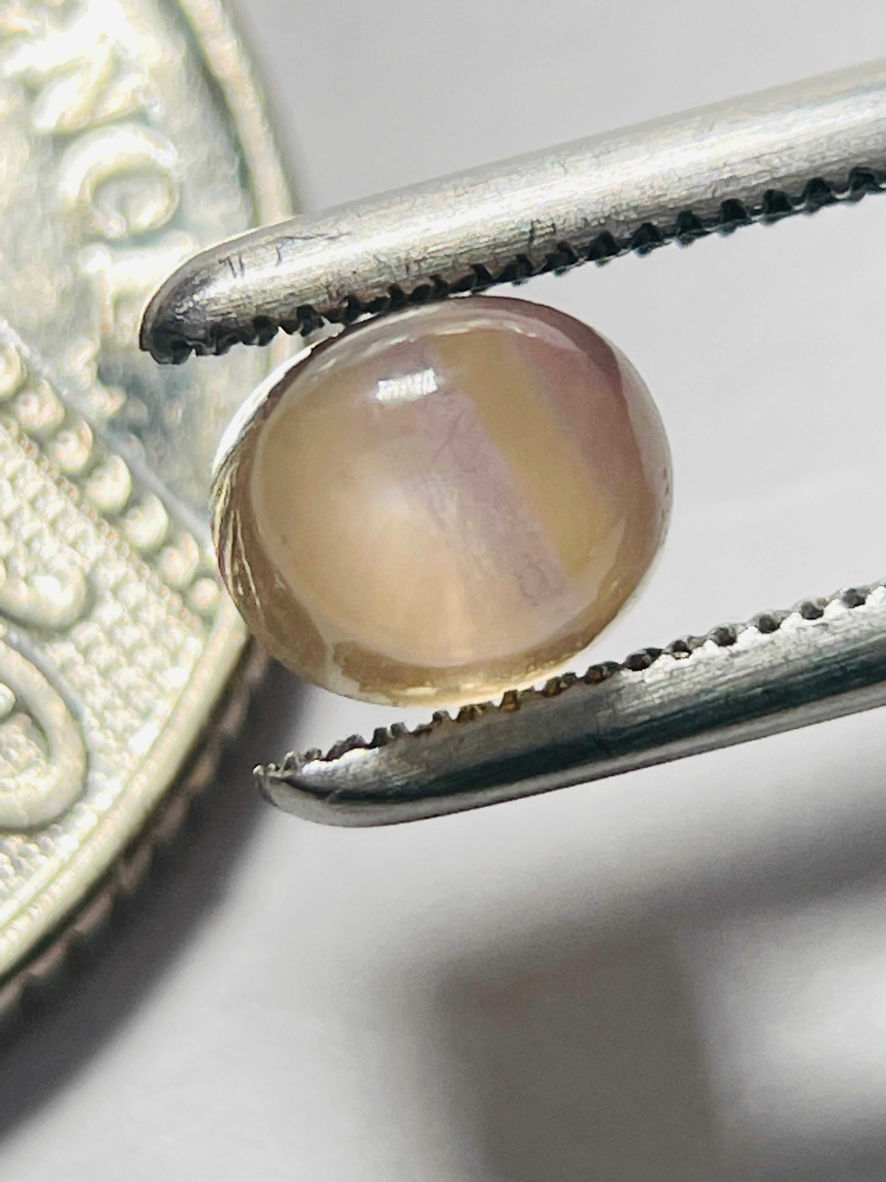 1.32Ct Umba Sapphire Cabochon. Tanzania Untreated Unheated. Incredible Banding On This One
