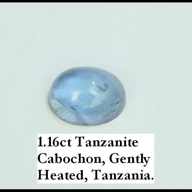 1.16ct Tanzanite Cabochon, Gently Heated, Tanzania.-Gems Of East Africa