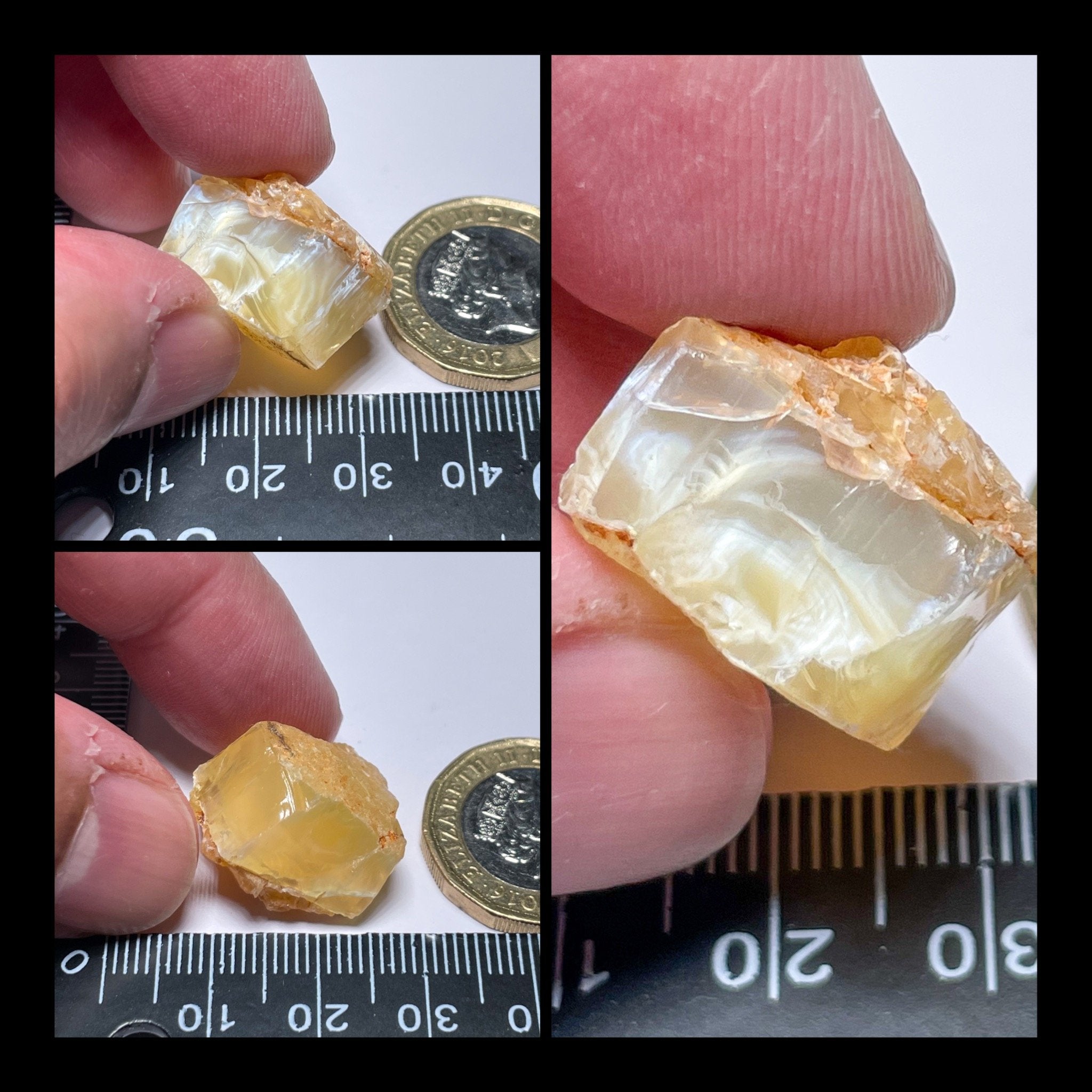 24.44Ct Opal Tanzania Untreated Unheated From A 1999 Deposit Chatoyant (White Pearly Cats-Eye