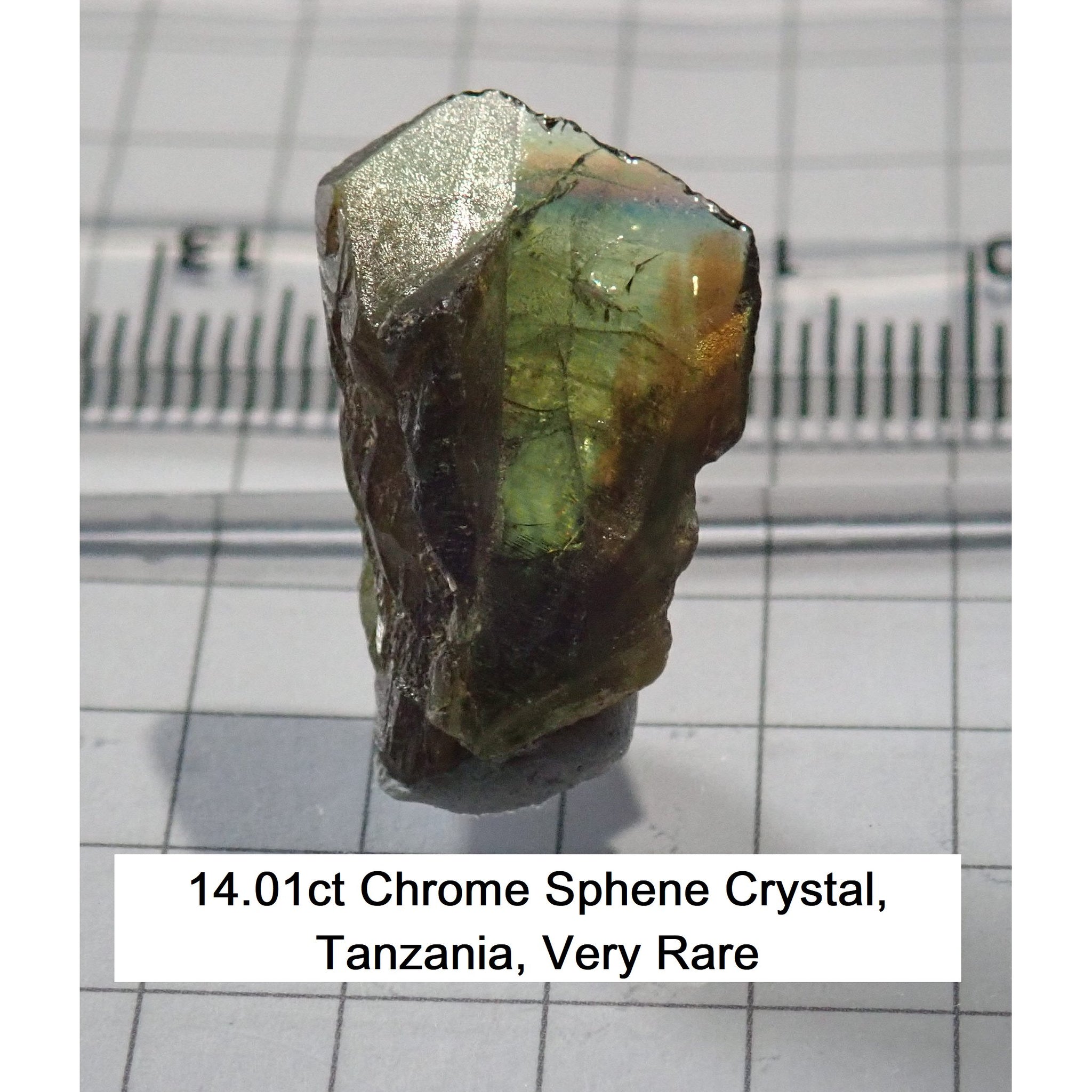 14.01Ct Chrome Sphene Crystal Tanzania Very Rare