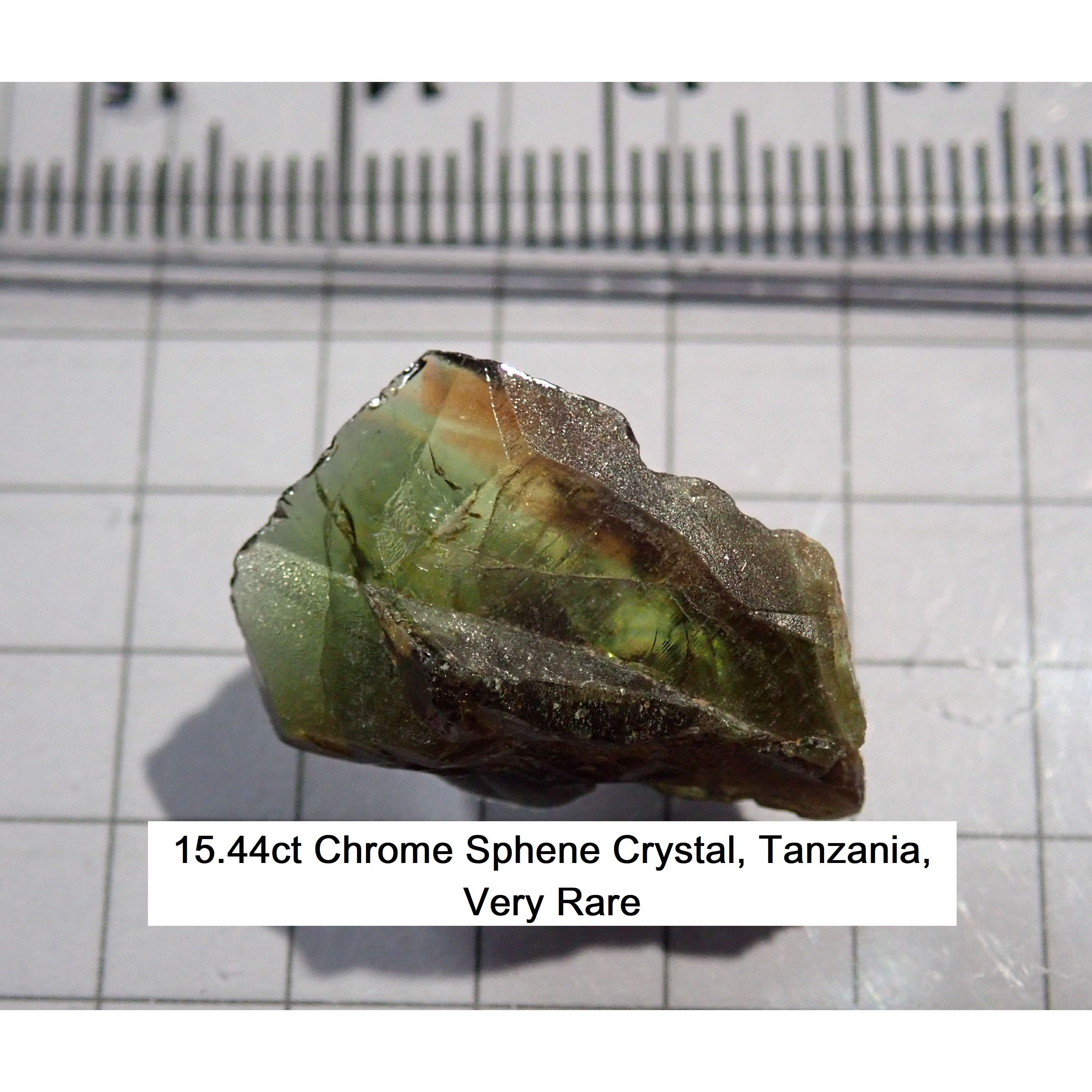 15.44Ct Chrome Sphene Crystal Tanzania Very Rare