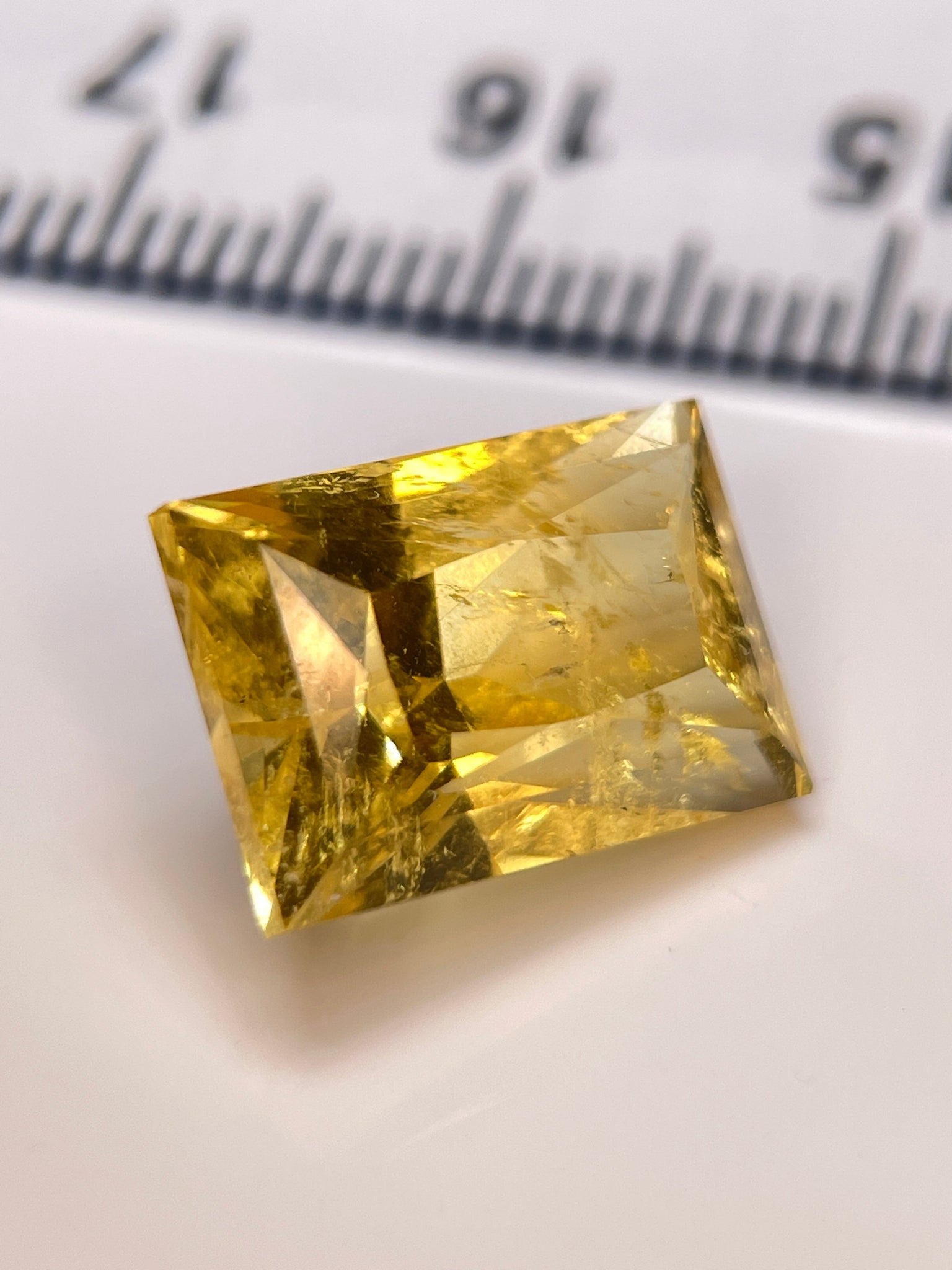 8.035Ct Vivid Intense Yellow Golden Danburite Tanzania Untreated Unheated. Slightly Included. Super