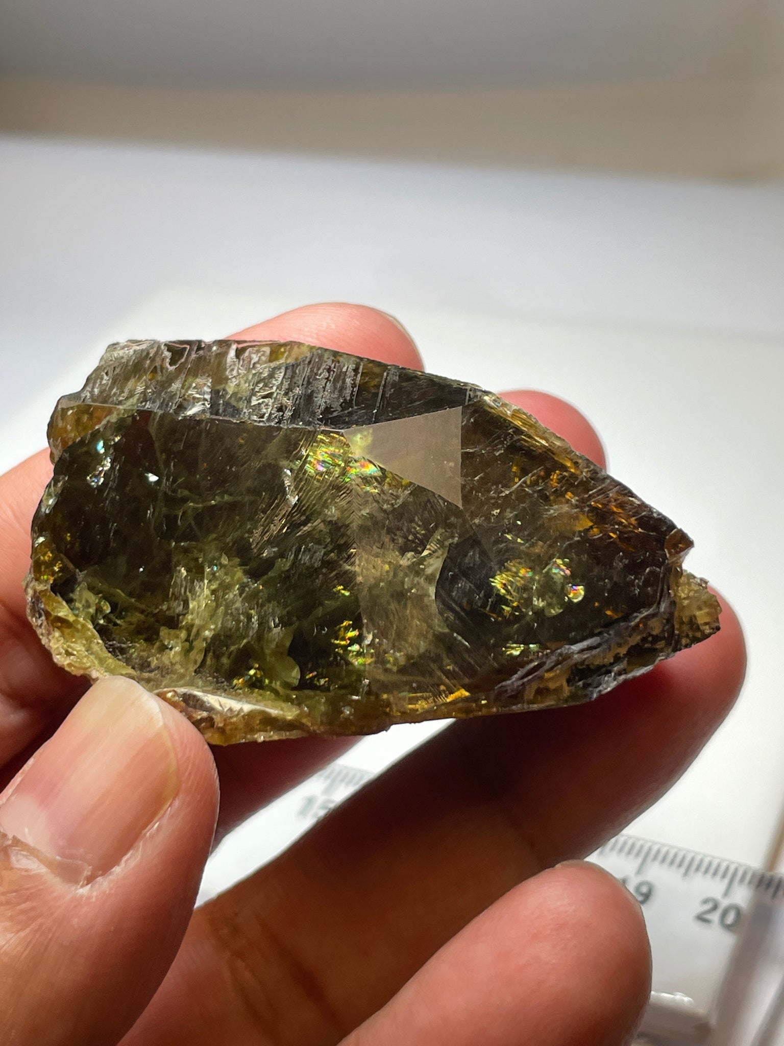 347.00Ct / 69.40Gm Tanzanian Sphene Crystal Untreated Unheated. 58.1 X 31.3 30.3Mm Very High End