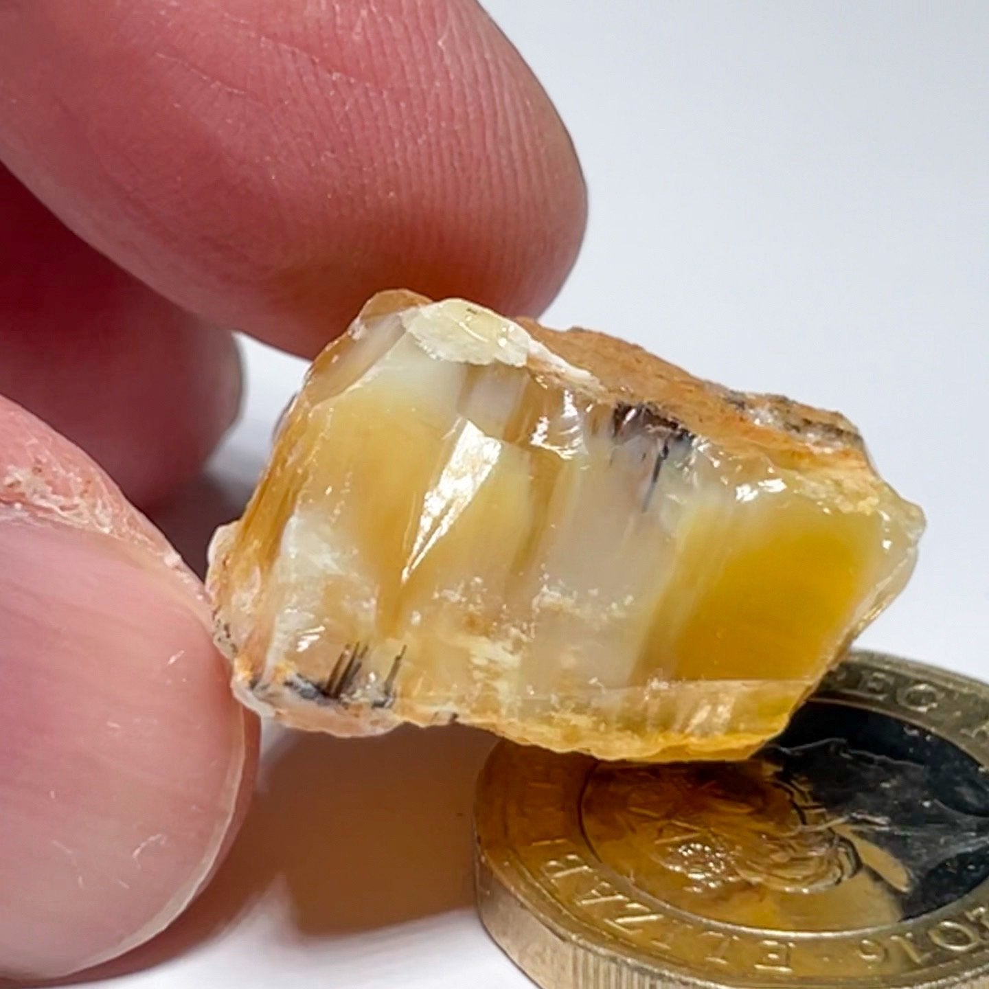 33.60Ct Opal Tanzania Untreated Unheated From A 1999 Deposit Chatoyant (Pearly Cats-Eye Effect)