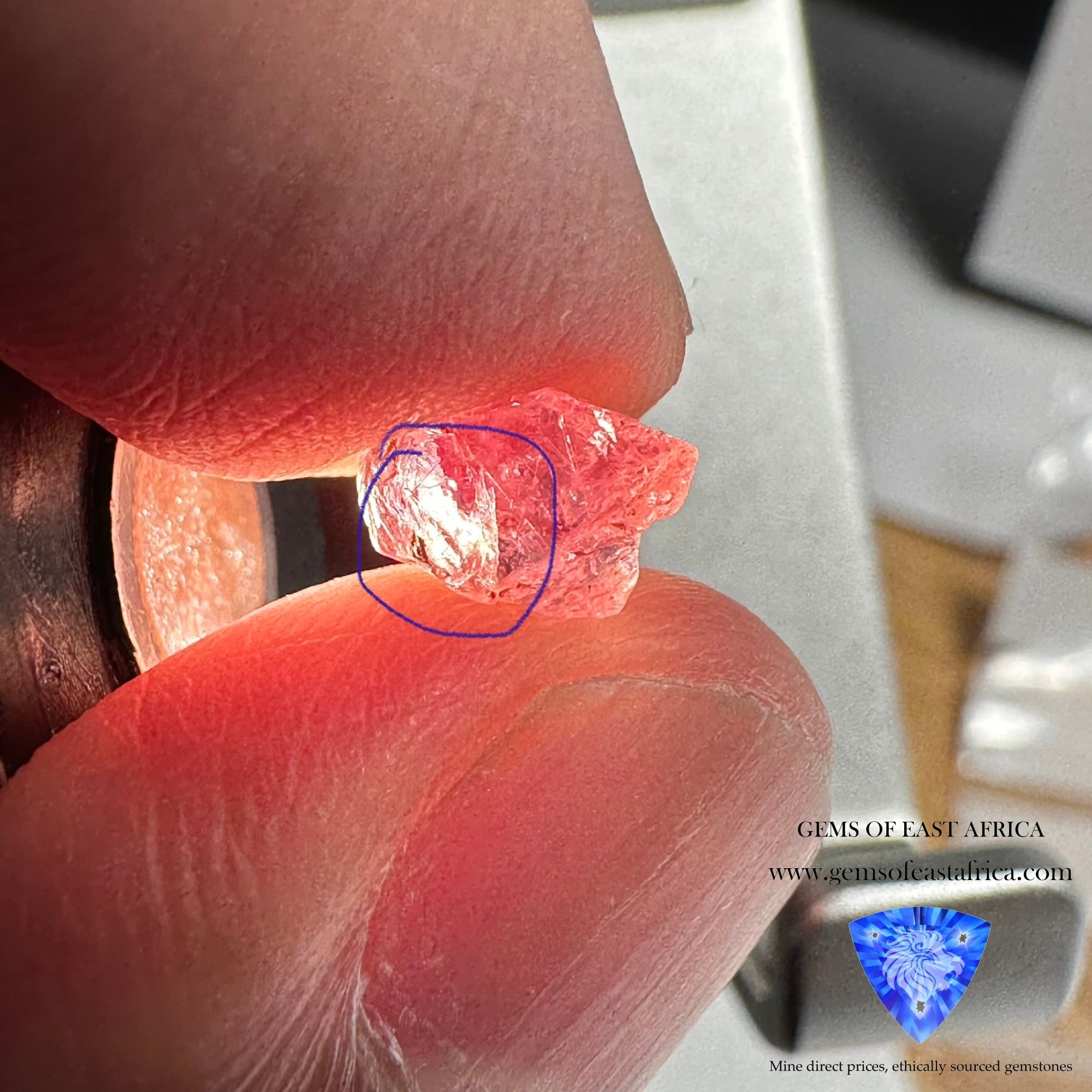 2.13Ct Winza Sapphire Tanzania Untreated Unheated. Crack On Side See Pictures We Have Marked The