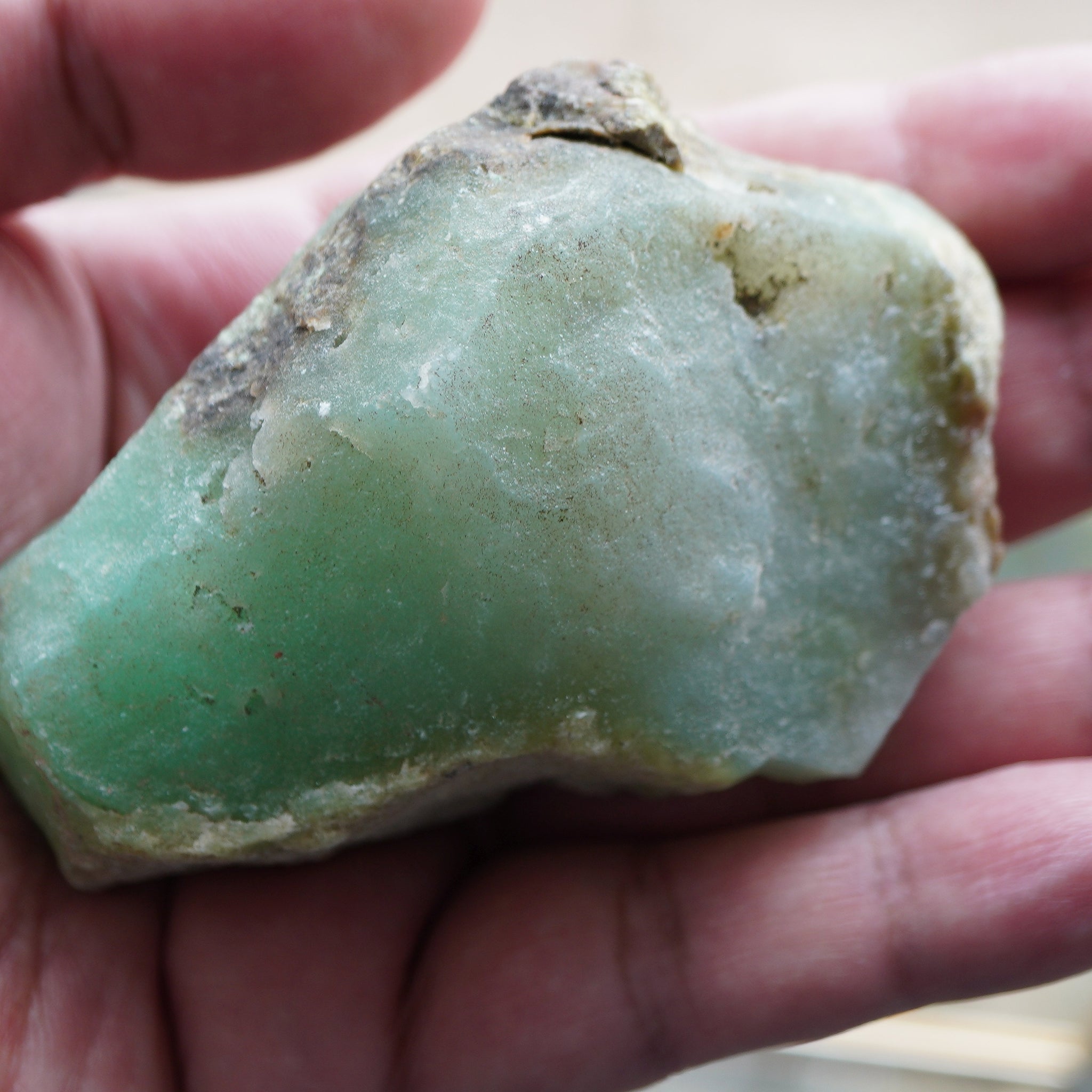 214.70Gm {107.35Ct} Chrysoprase Tanzania Untreated Unheated