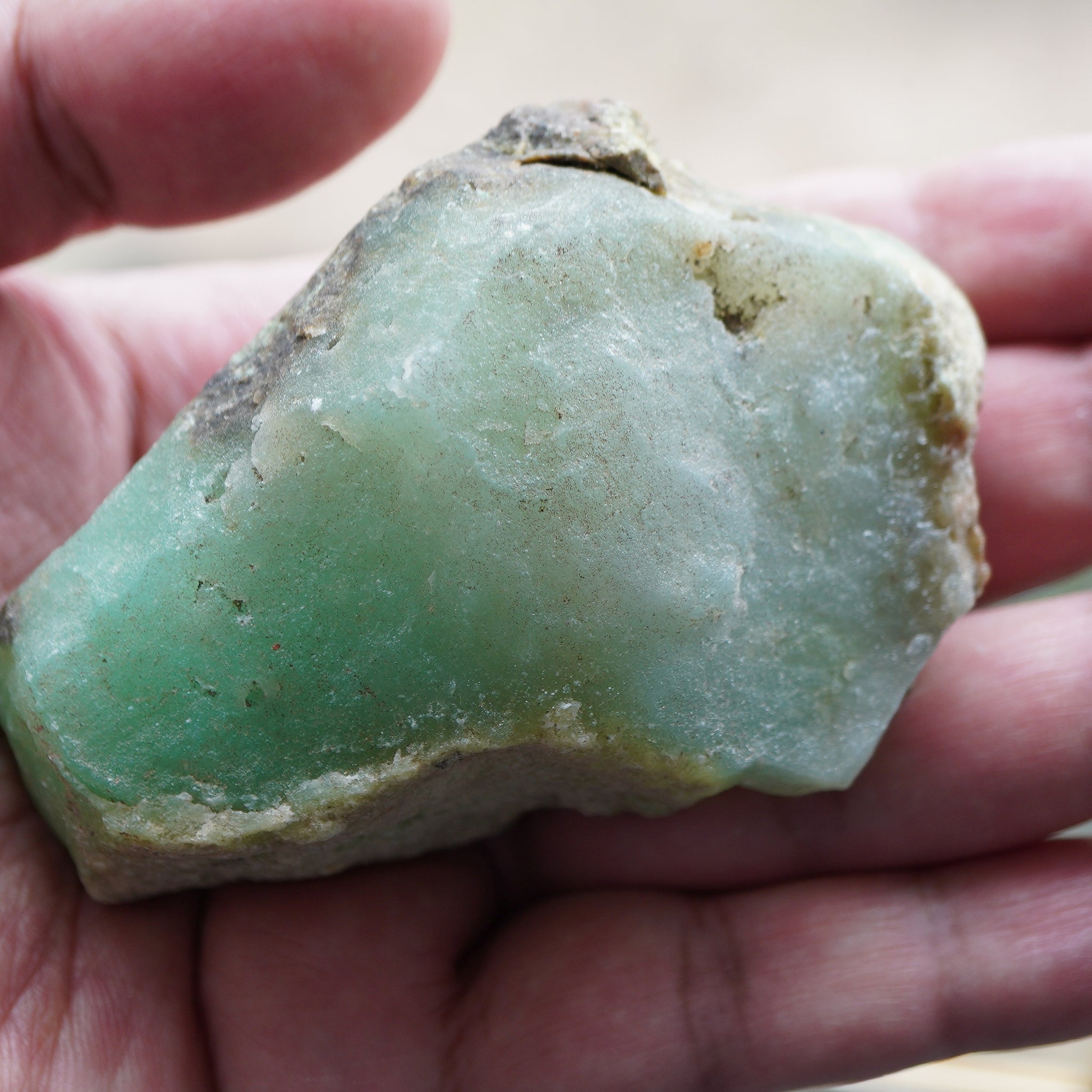214.70Gm {107.35Ct} Chrysoprase Tanzania Untreated Unheated