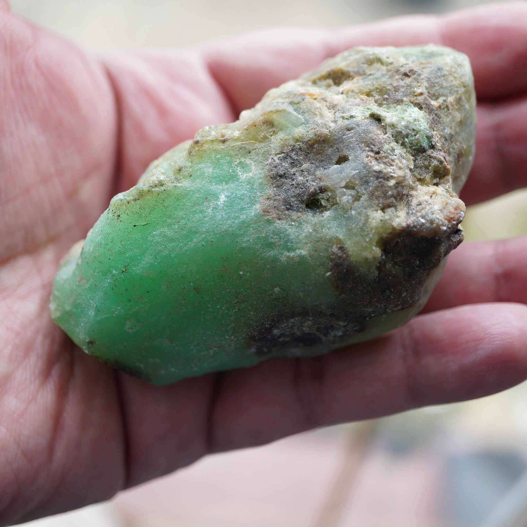 214.70Gm {107.35Ct} Chrysoprase Tanzania Untreated Unheated