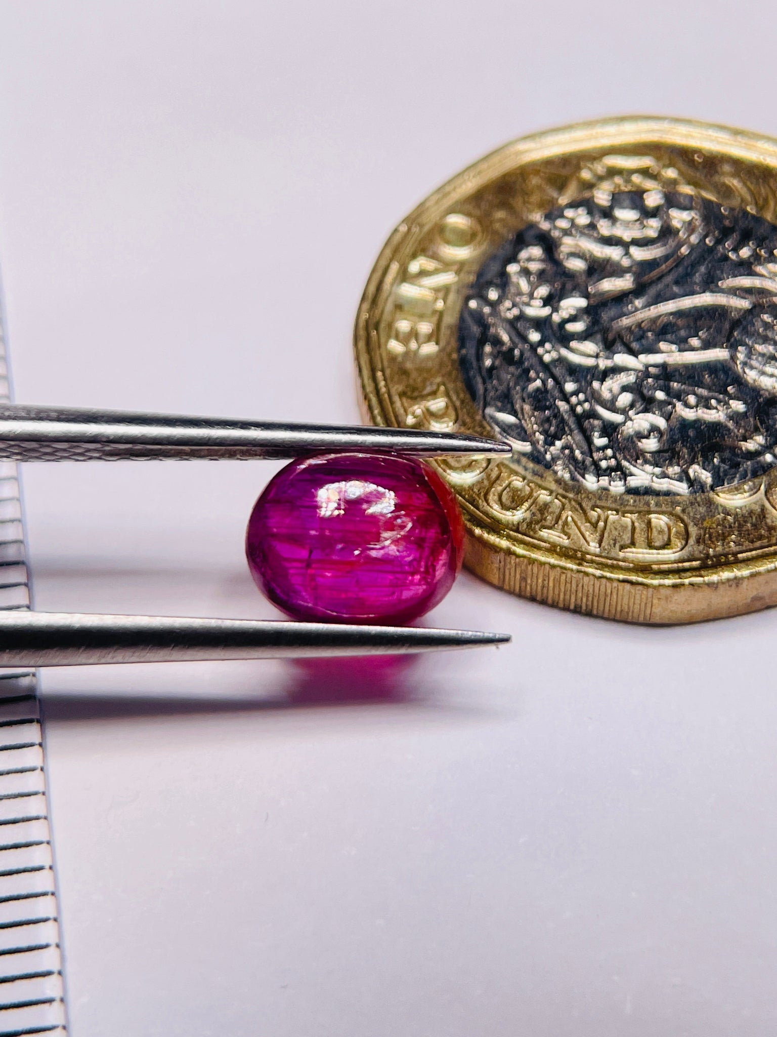 1.97Ct Sapphire Cabochon Umba Valley Tanzania. Untreated Unheated. Slight Groove Indentation On