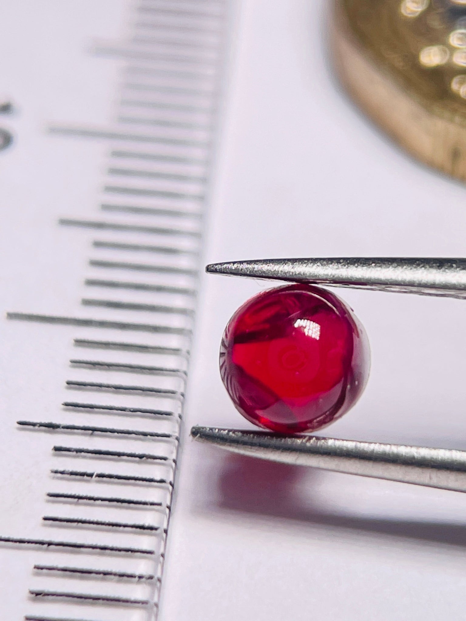 0.74Ct Ruby Cabochon Longido Mines Tanzania. Untreated Unheated