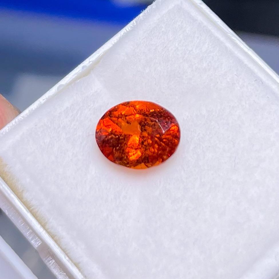 1.60Ct Orange Grossular Garnet Tanzania Untreated Unheated