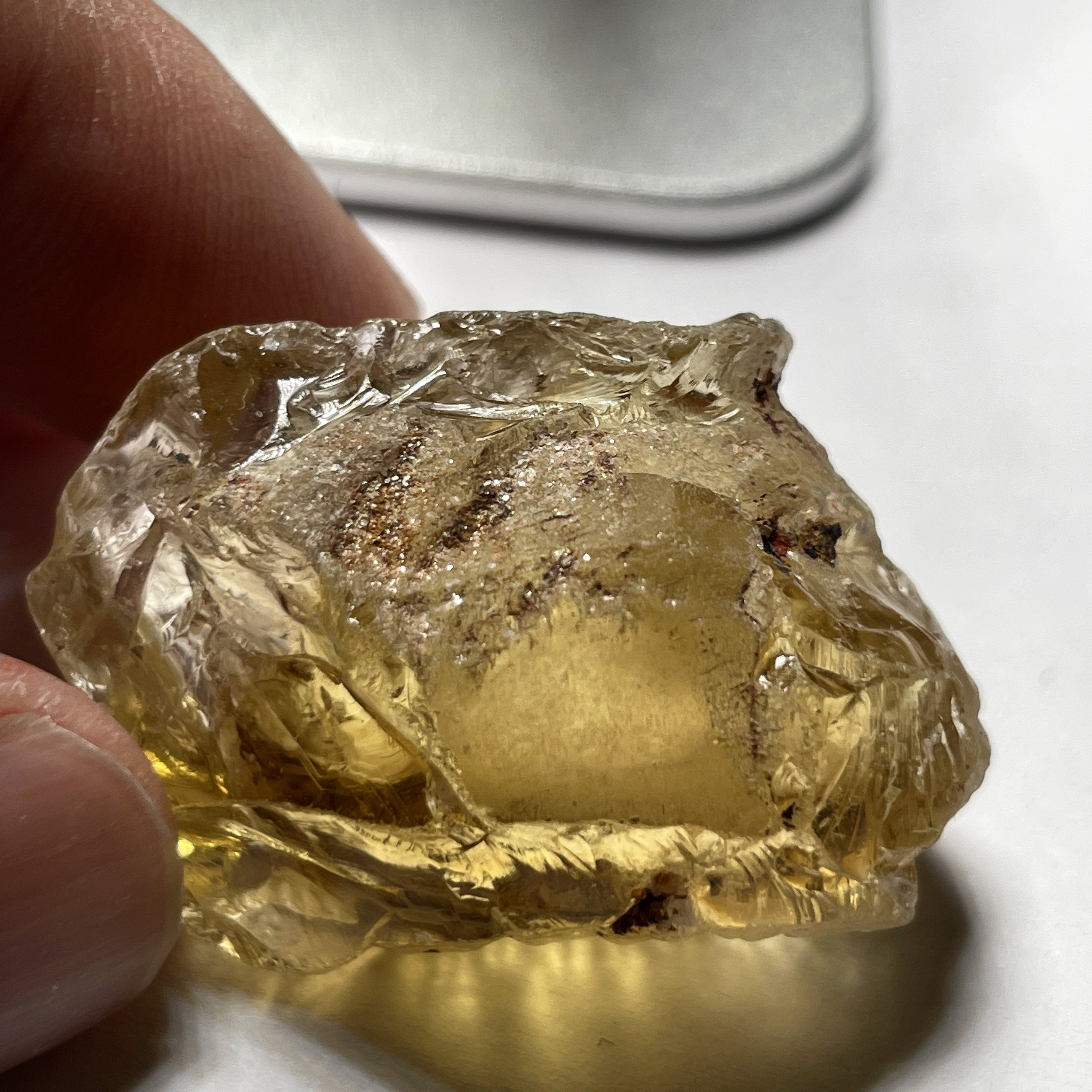 23Gm Citrine Zambia. Untreated Unheated. Rare As Not Heated From Amethyst Natural Colour.