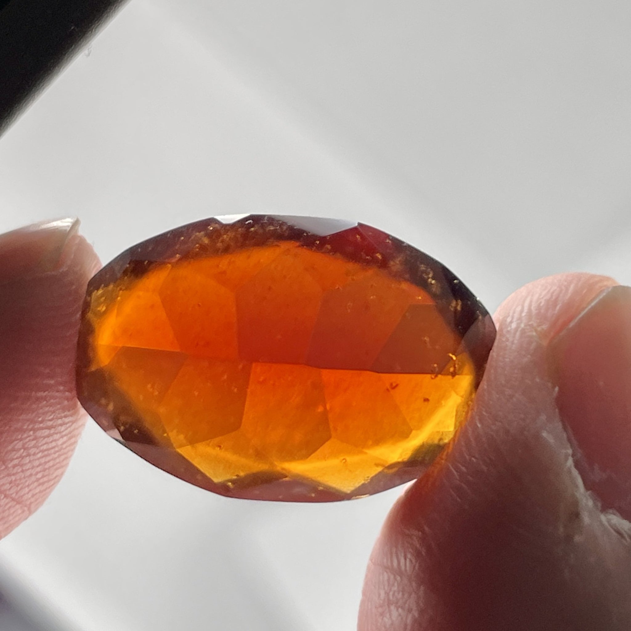 20.13Ct Hessonite Garnet Tanzania Untreated Unheated. 21.2 X 13.5 8 Mm. Use Either Side.