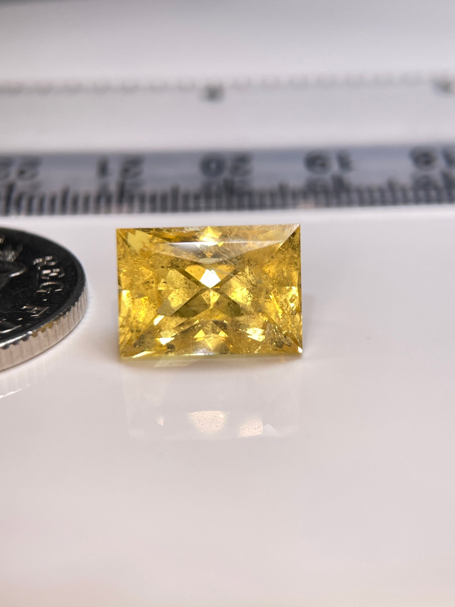 8.035Ct Vivid Intense Yellow Golden Danburite Tanzania Untreated Unheated. Slightly Included. Super
