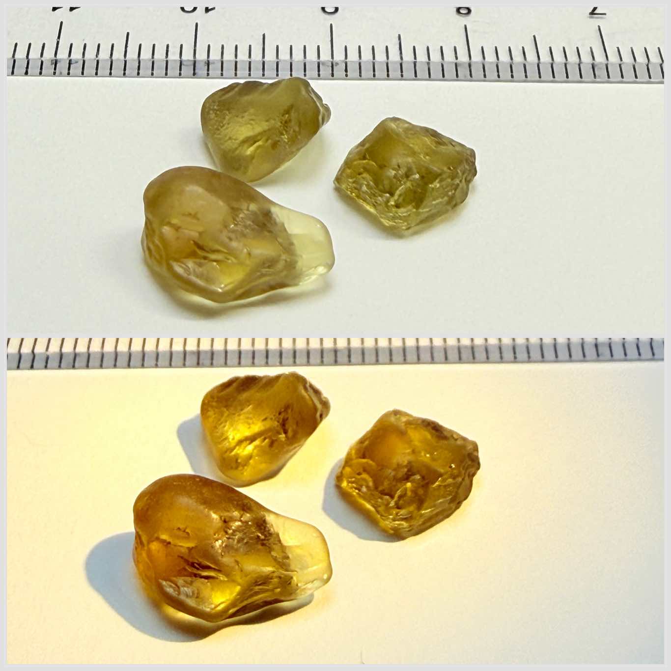 Chrysoberyl Lot, 10.75ct, Tunduru, Tanzania, Untreated Unheated, vvs-if, but flattish shapes, colour change chrysoberyl
