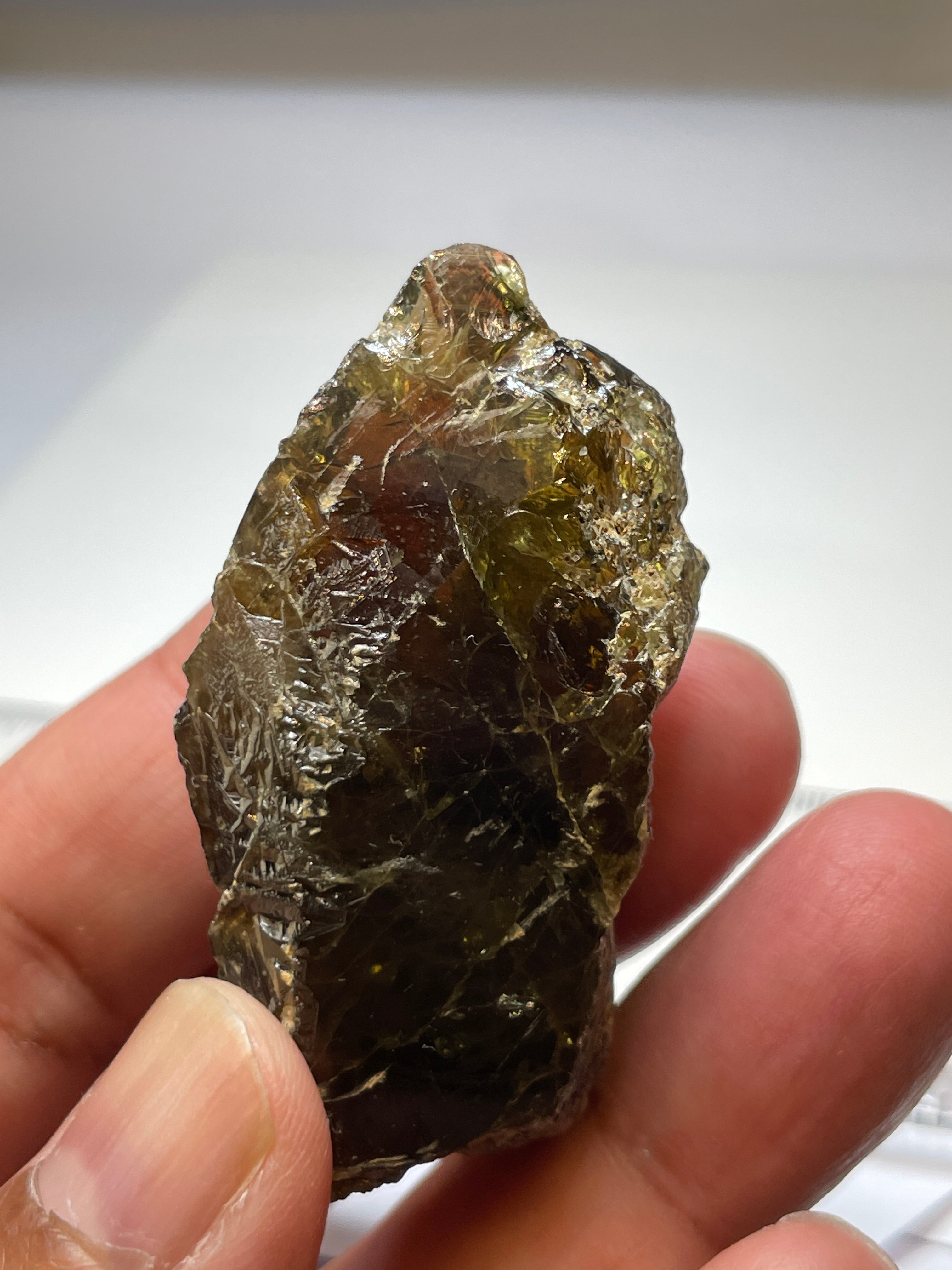 207.64Ct / 41.52Gm Tanzanian Sphene Crystal Untreated Unheated. 53.9 X 28.2 19.1Mm Very High End