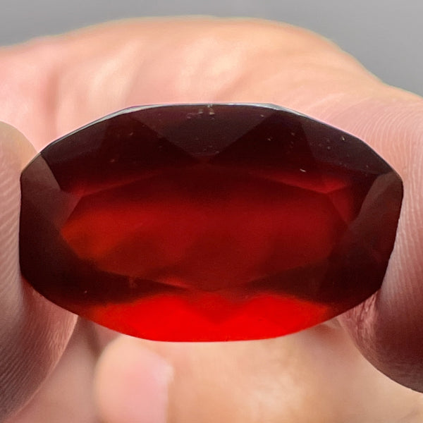 36.49Ct Hessonite Garnet Tanzania Untreated Unheated. 25.2X 14.6 X 11 Mm Use Either Side.