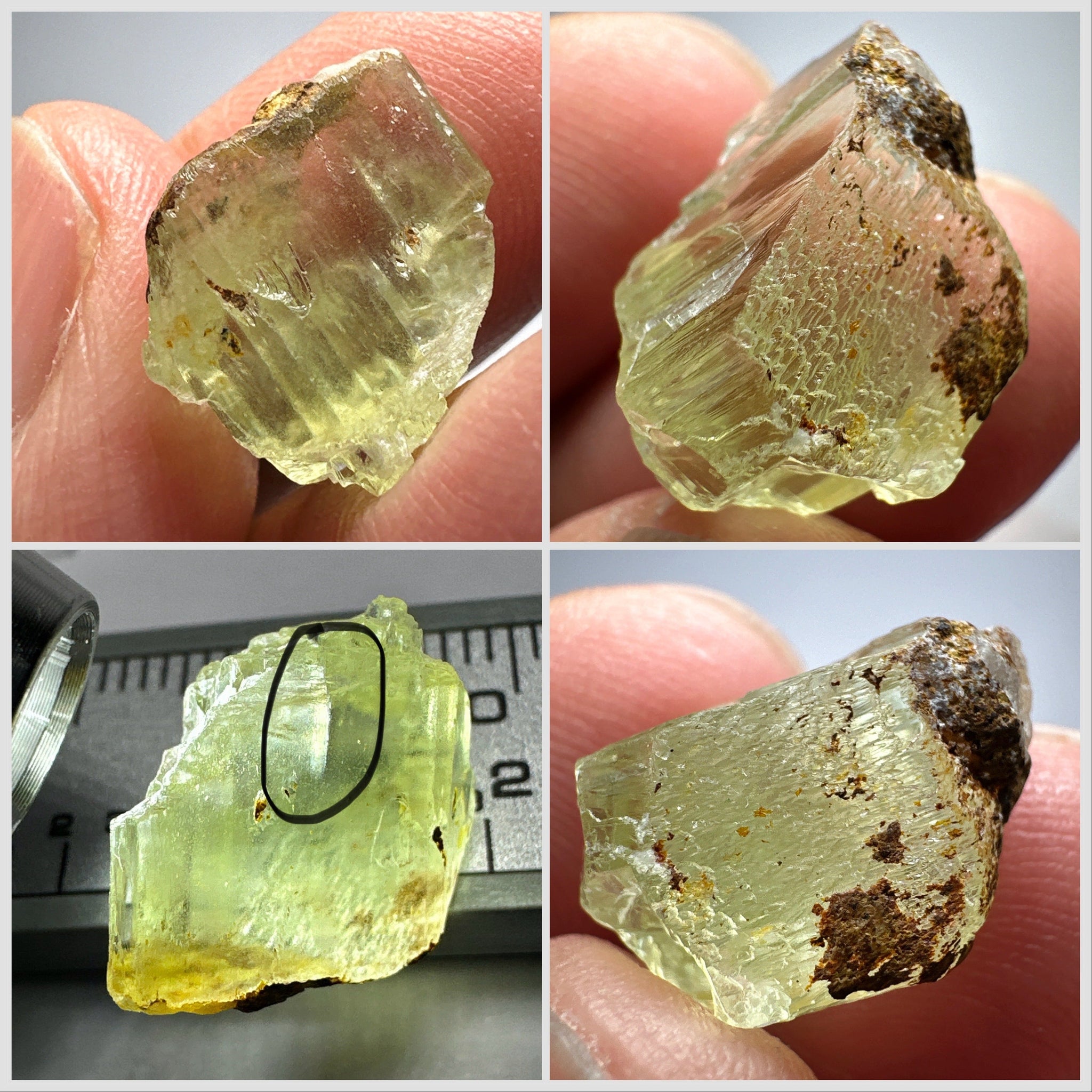 Tremolite Crystal, 13.66ct, Merelani, Tanzania, Untreated Unheated. Crack inside, the rest is vvs-if, see pic. Beautiful soft lime green colour