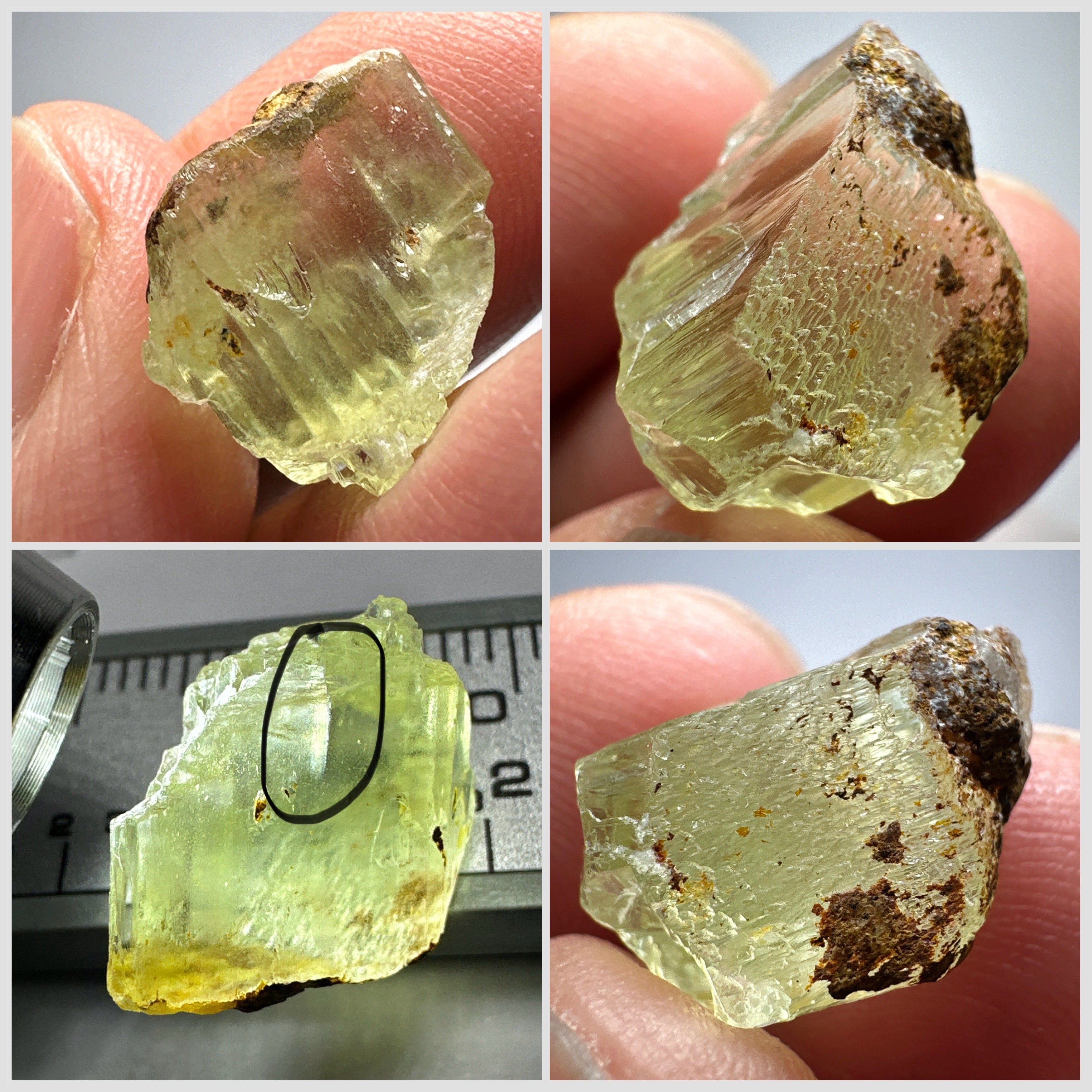 13.66ct Tremolite Crystal, Merelani, Tanzania, Untreated Unheated. Crack inside, the rest is vvs-if, see pic. Beautiful soft lime green colour