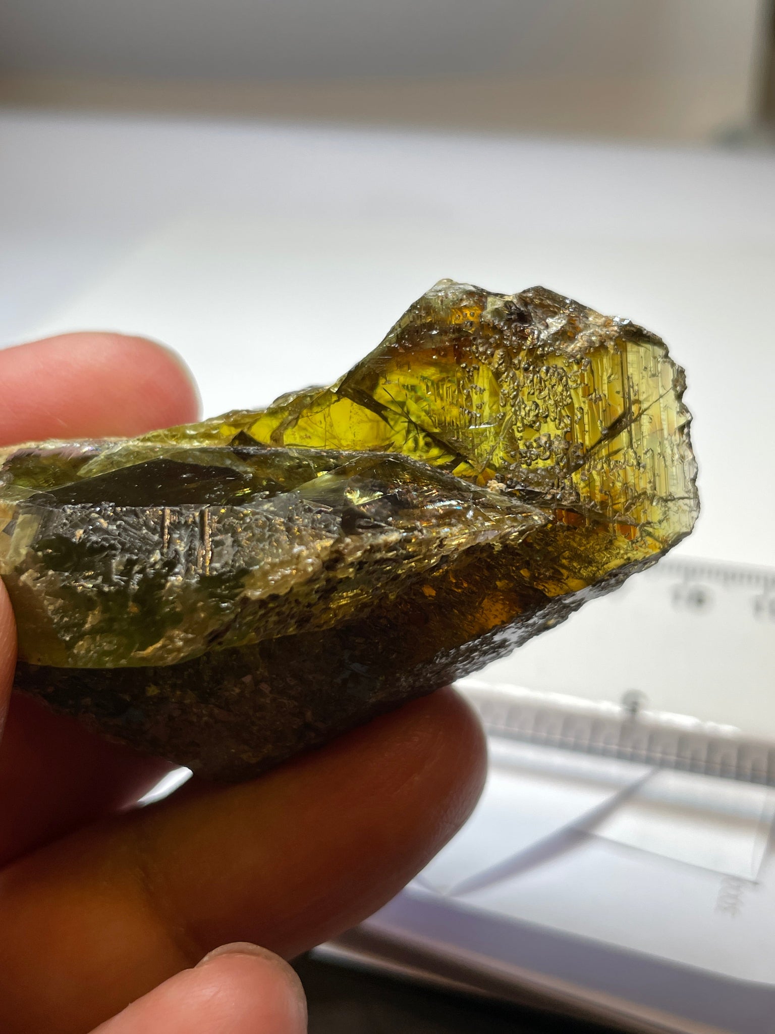 298.50Ct / 59.70Gm Tanzanian Sphene Crystal Untreated Unheated. 65.6 X 31.6 24.9Mm Very High End