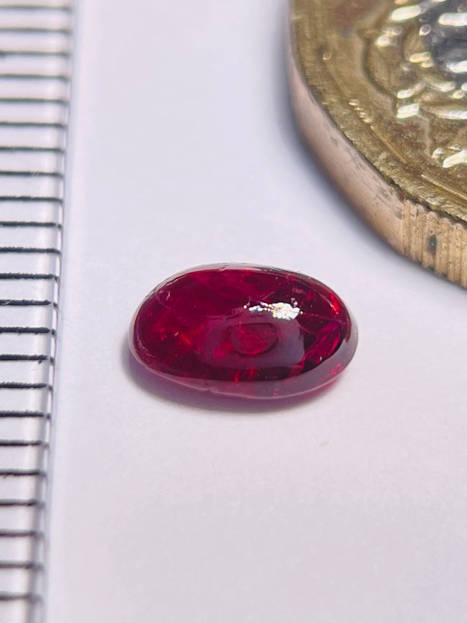 0.85Ct Ruby Cabochon Longido Mines Tanzania. Untreated Unheated