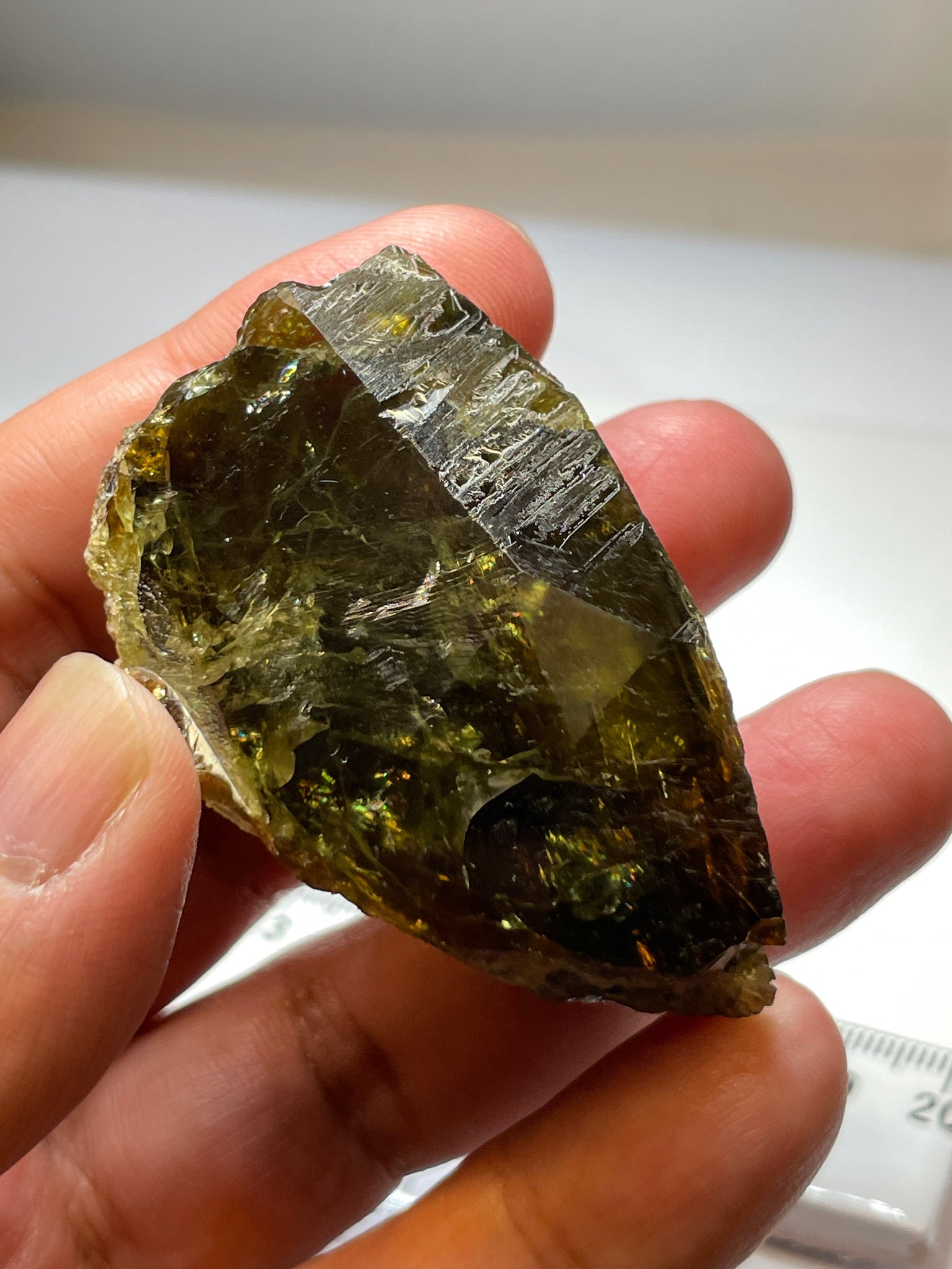 347.00Ct / 69.40Gm Tanzanian Sphene Crystal Untreated Unheated. 58.1 X 31.3 30.3Mm Very High End
