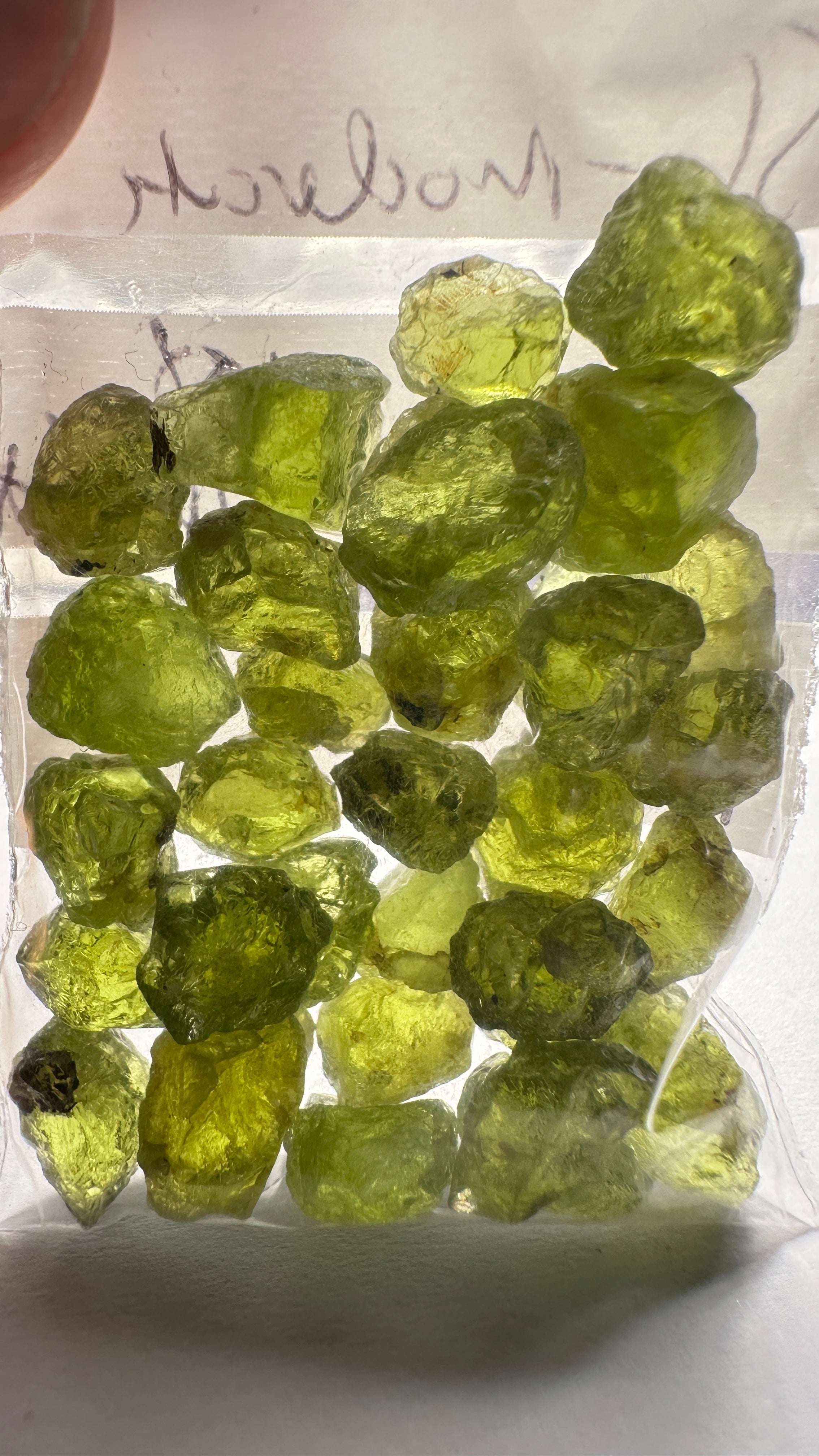 84.40Ct Ethiopian Peridot. 1.58Ct To 4.78. Slight Moderate Inclusions