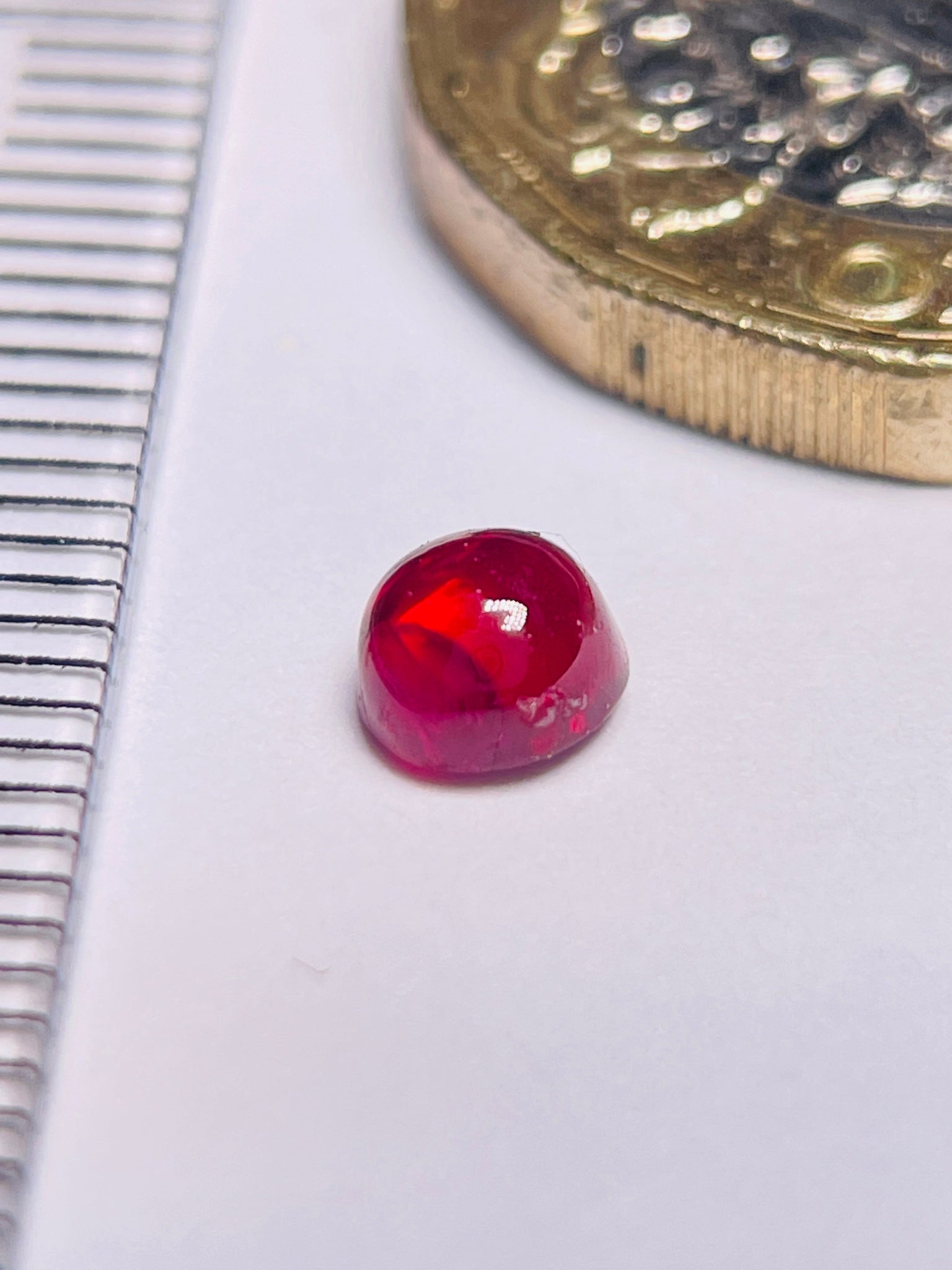 0.74Ct Ruby Cabochon Longido Mines Tanzania. Untreated Unheated
