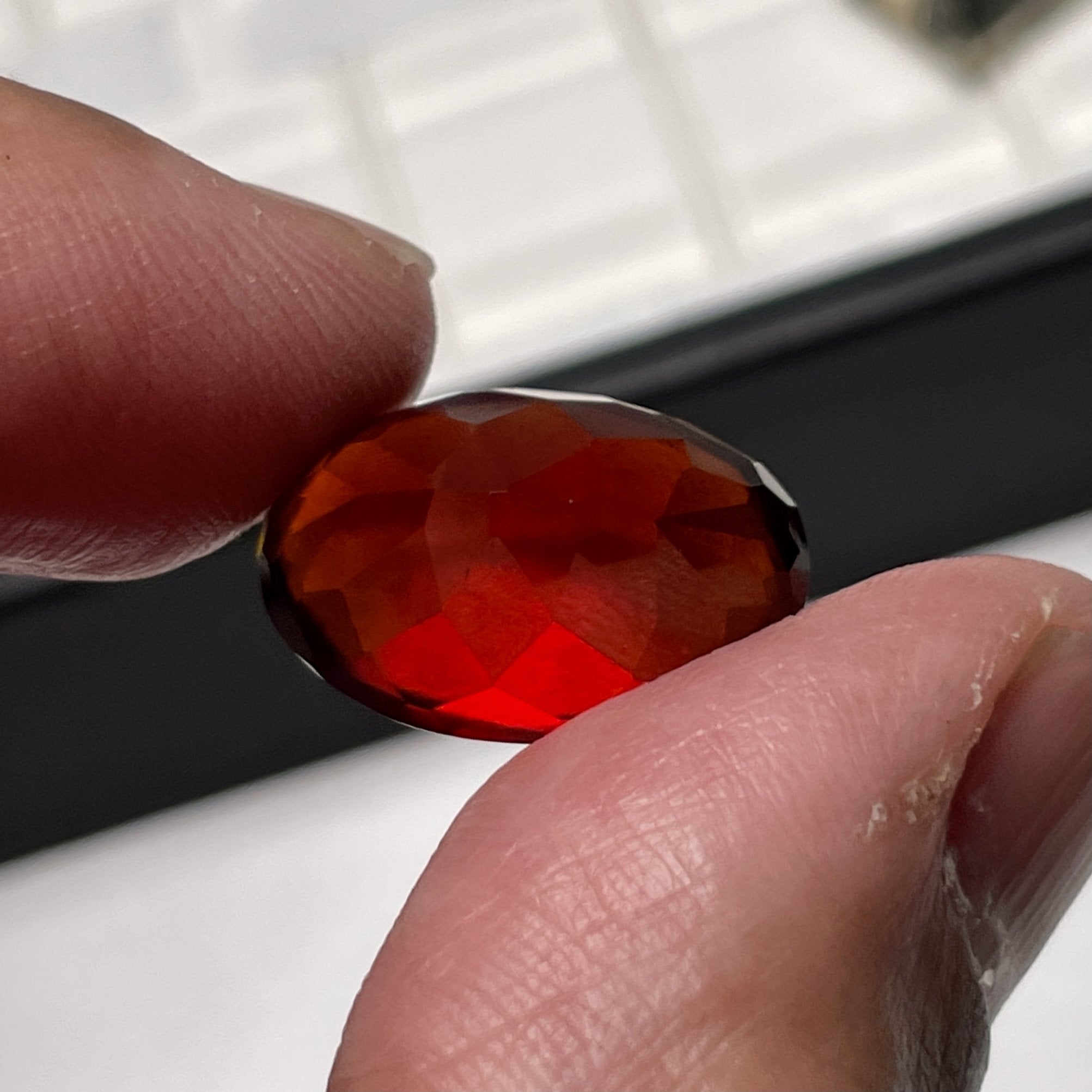 17.07Ct Hessonite Garnet Tanzania Untreated Unheated. 18 X 11.8 8.9 Mm. Use Either Side.