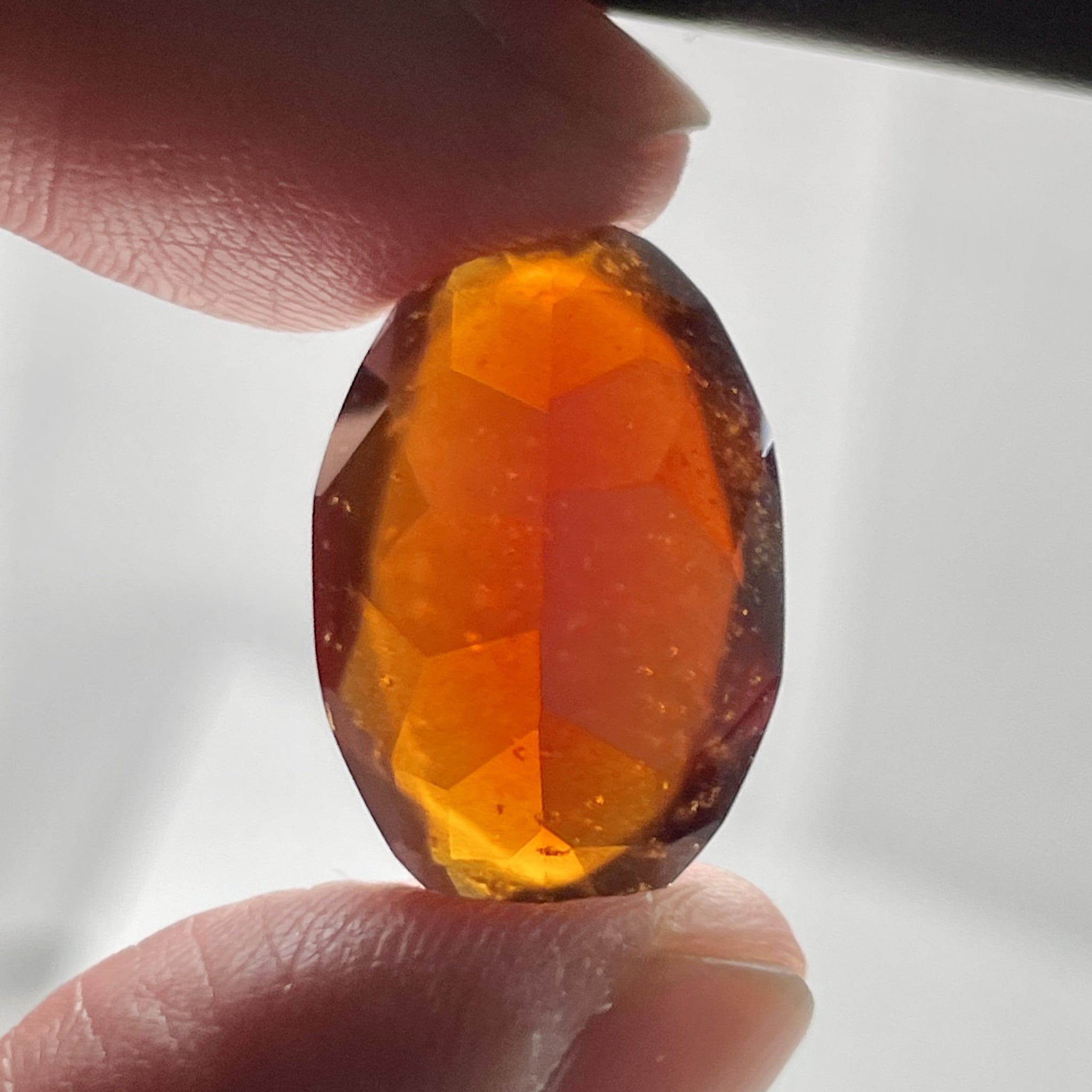 20.13Ct Hessonite Garnet Tanzania Untreated Unheated. 21.2 X 13.5 8 Mm. Use Either Side.