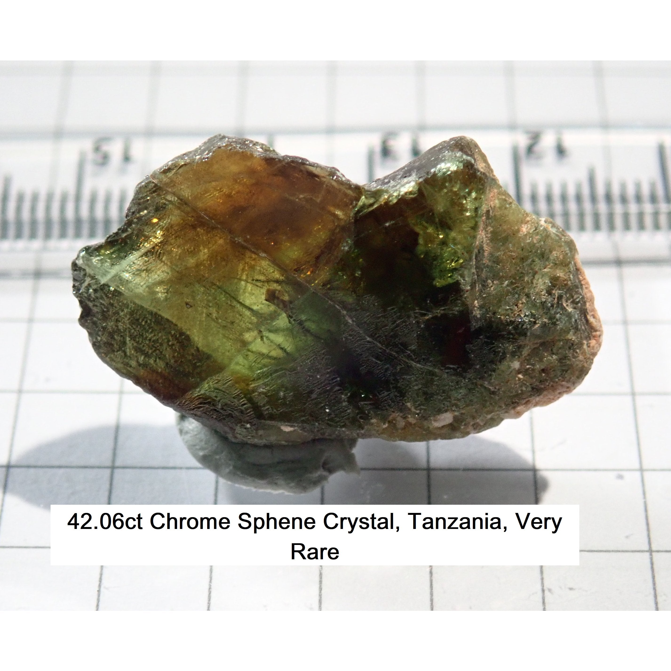 42.06Ct Chrome Sphene Crystal Tanzania Very Rare