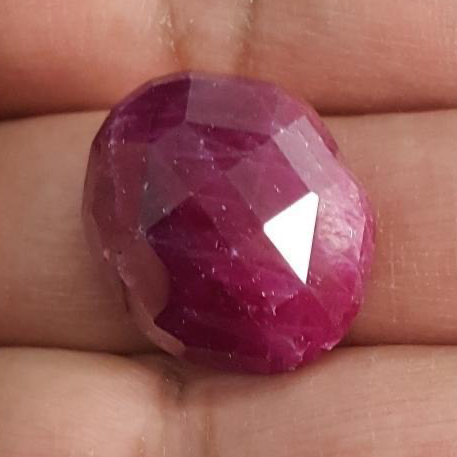 Faceted Ruby Cabochon, 47.31ct, UNTREATED UNHEATED
