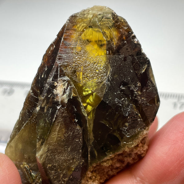 227.39Ct / 45.47Gm Tanzanian Sphene Crystal Untreated Unheated. 55.6 X 41.1 17.7Mm Very High End