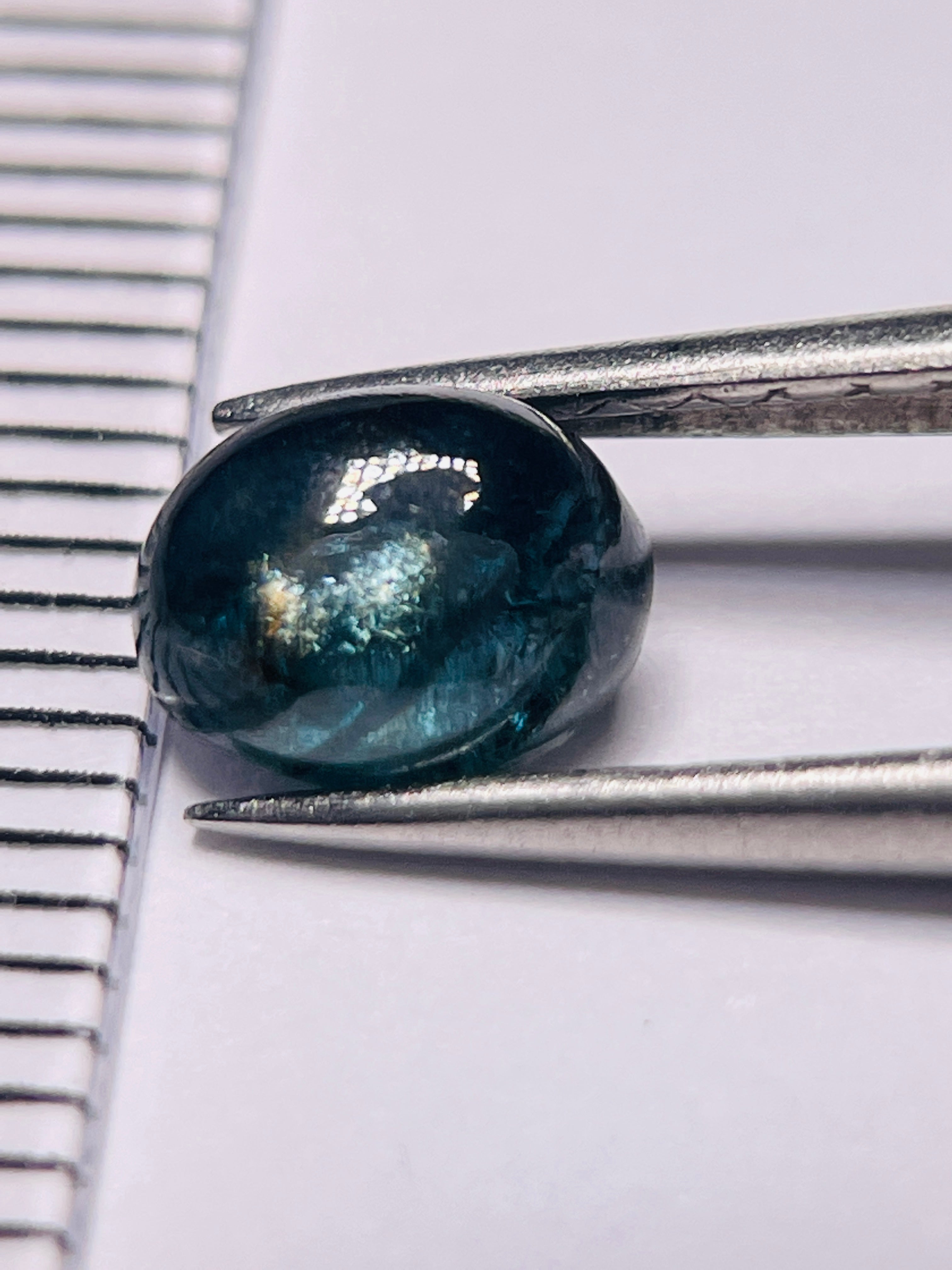 1.30Ct Sapphire Cabochon Seems To Have A Moving Star But As Point Umba Valley Tanzania. Untreated
