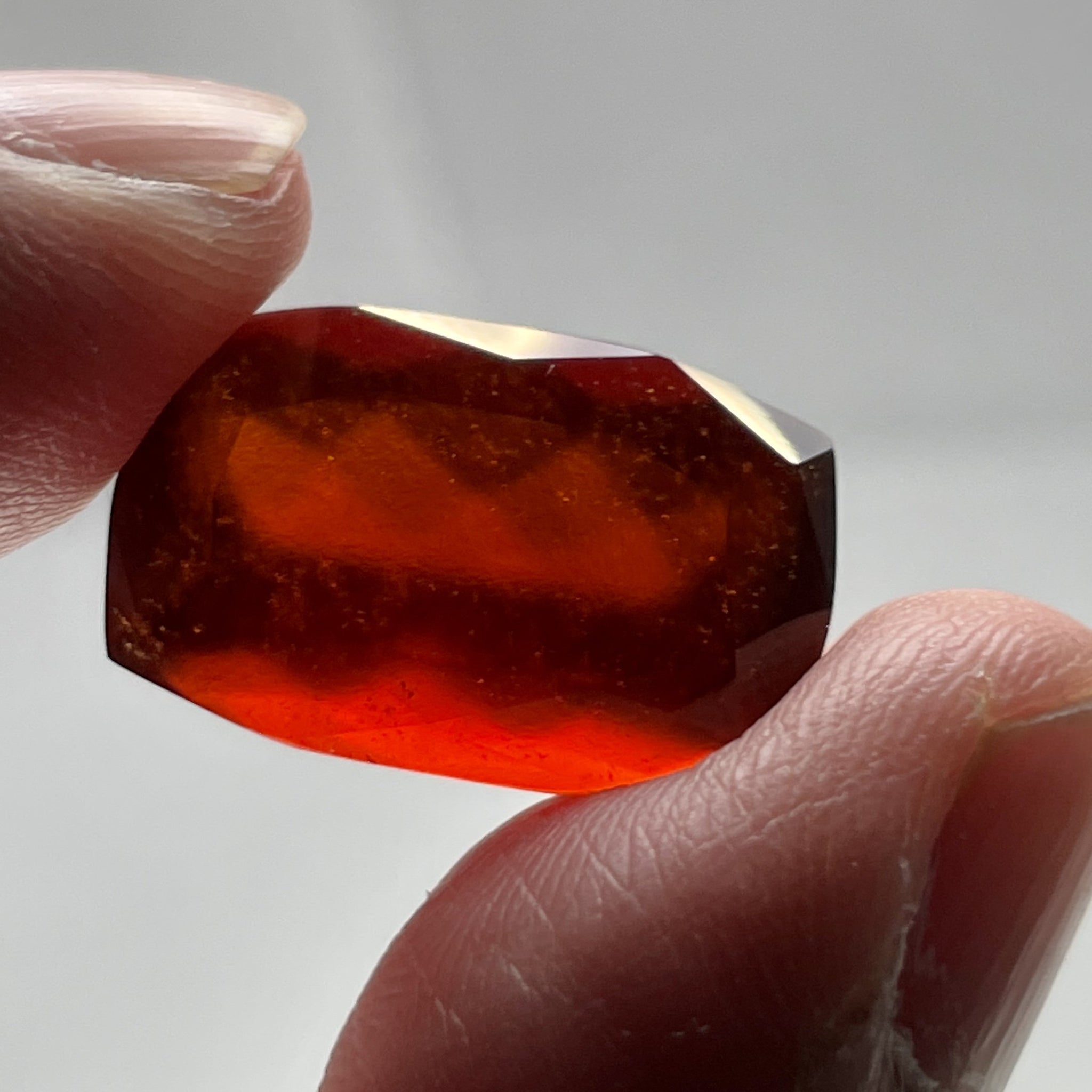 23.80Ct Hessonite Garnet Tanzania Untreated Unheated. 20 X 12.5 9 Mm. Use Either Side.
