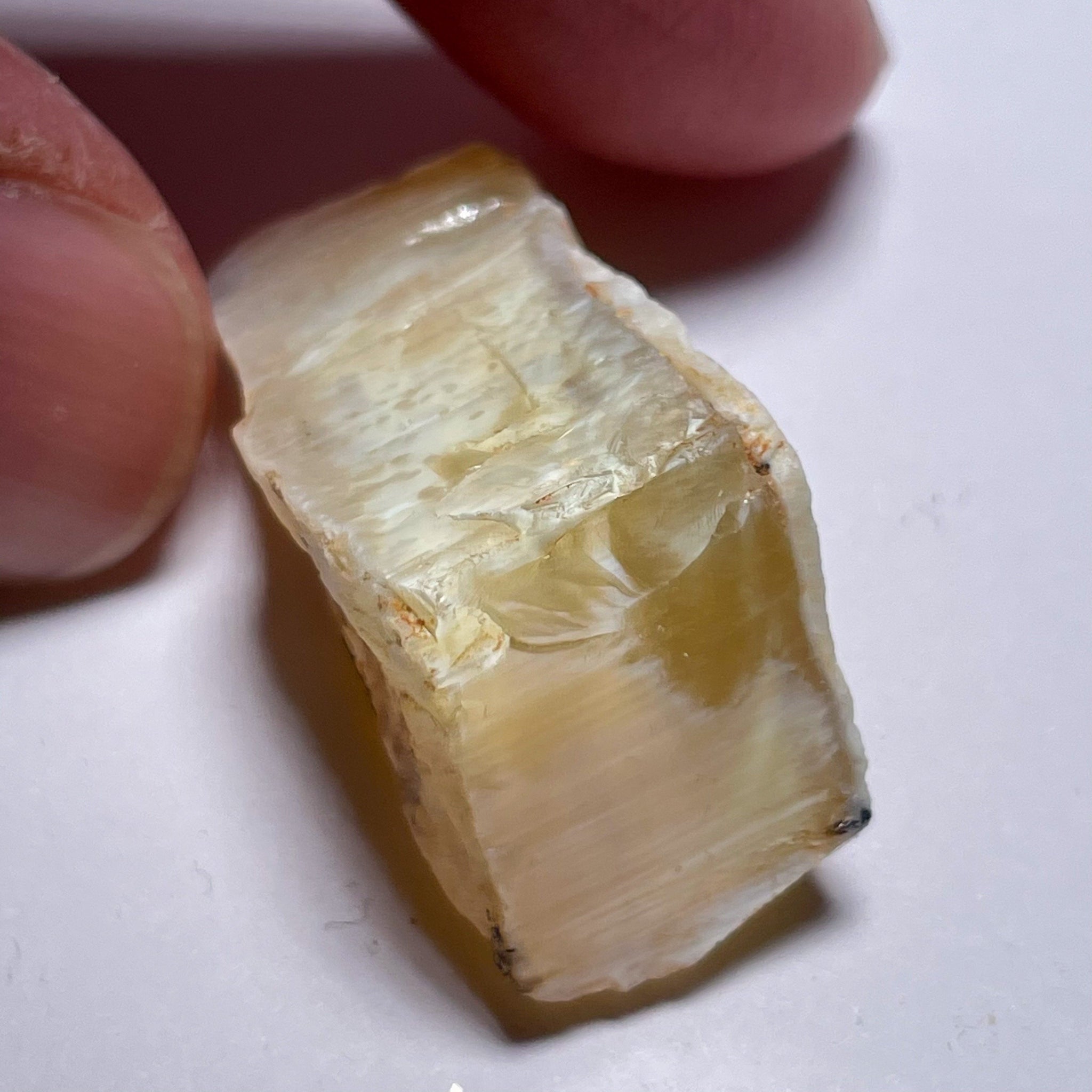 42.51Ct Opal Tanzania Untreated Unheated From A 1999 Deposit Chatoyant (White Pearly Cats-Eye