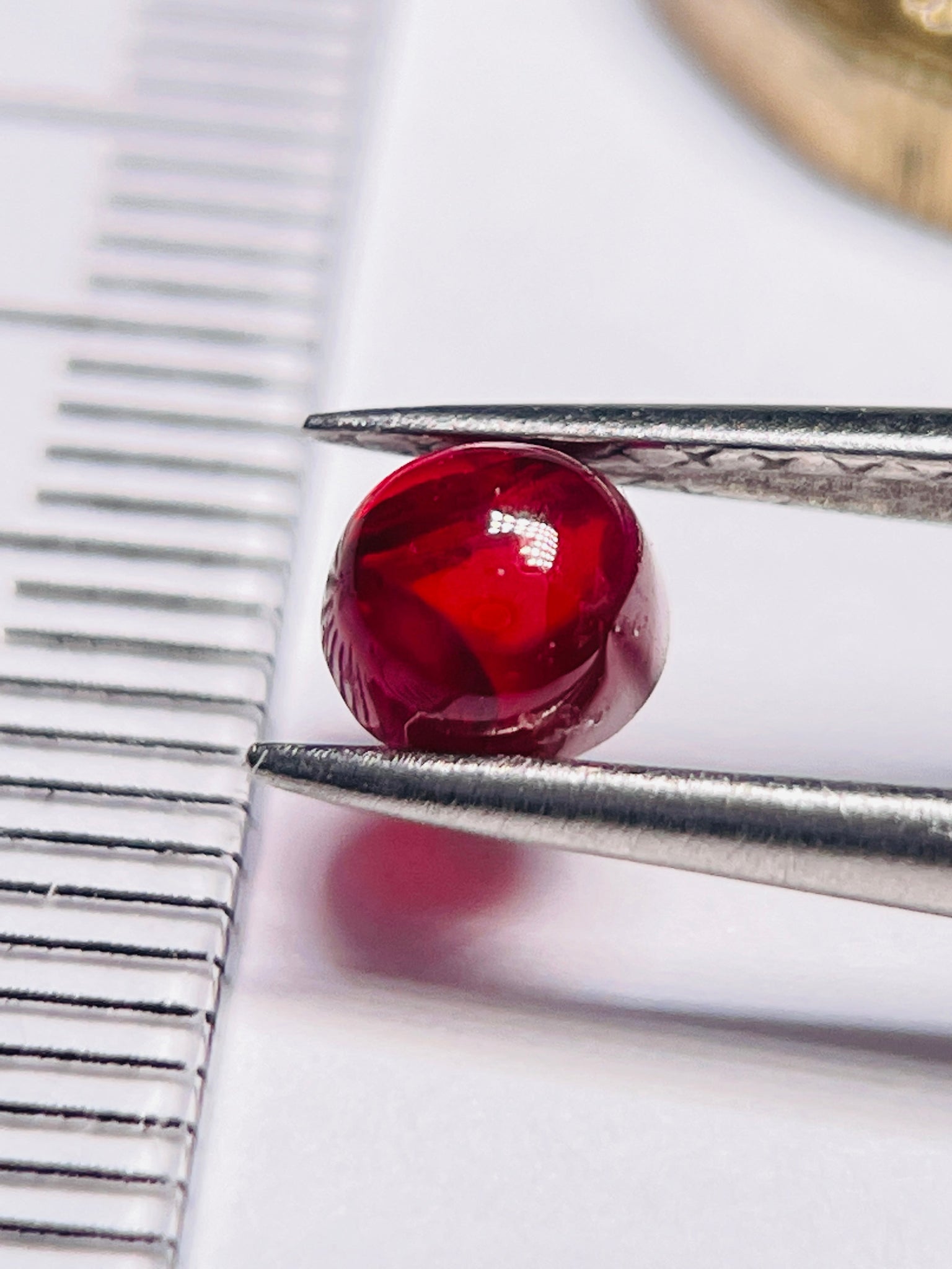0.74Ct Ruby Cabochon Longido Mines Tanzania. Untreated Unheated